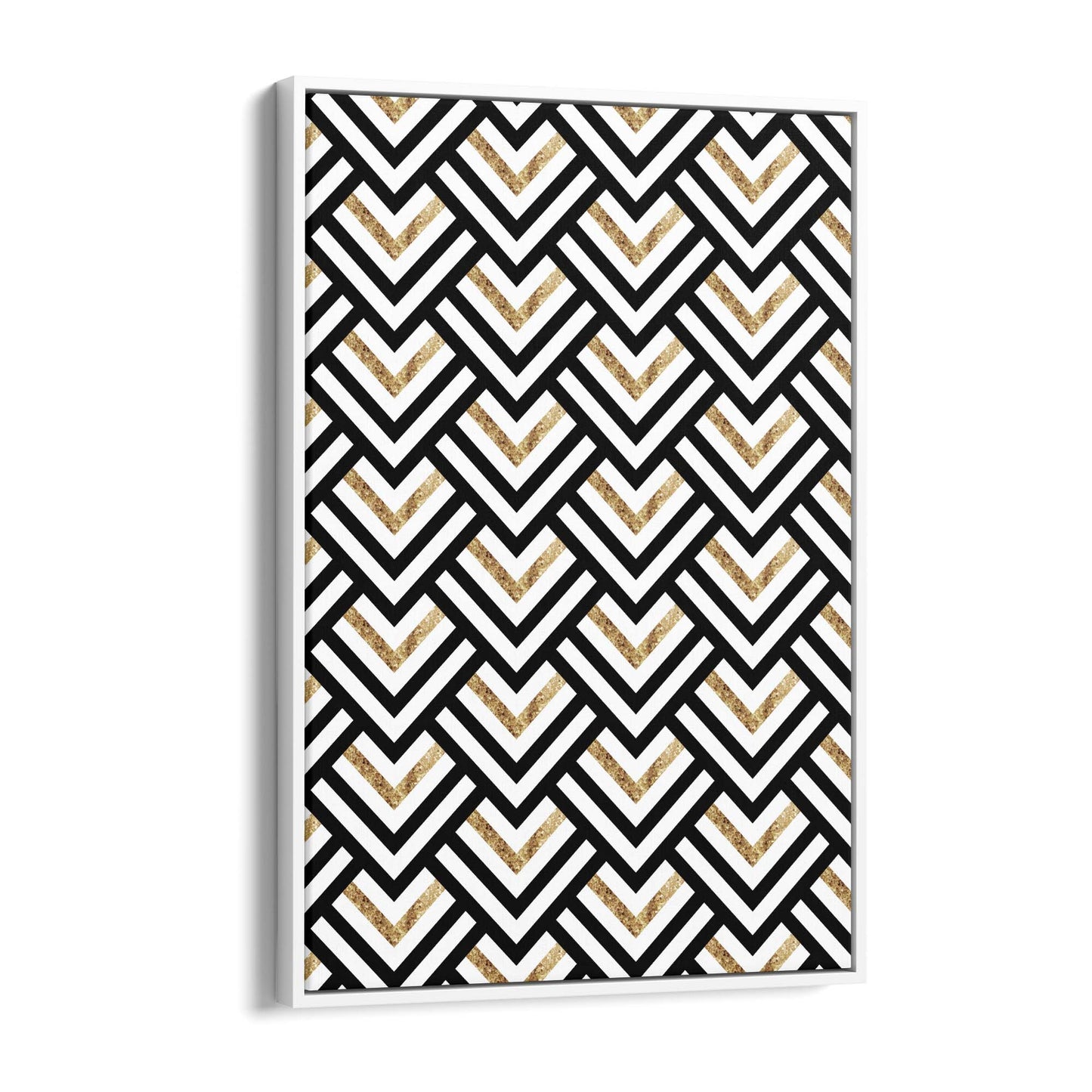 Geometric Pattern Abstract Black & White Wall Art #4 - The Affordable Art Company