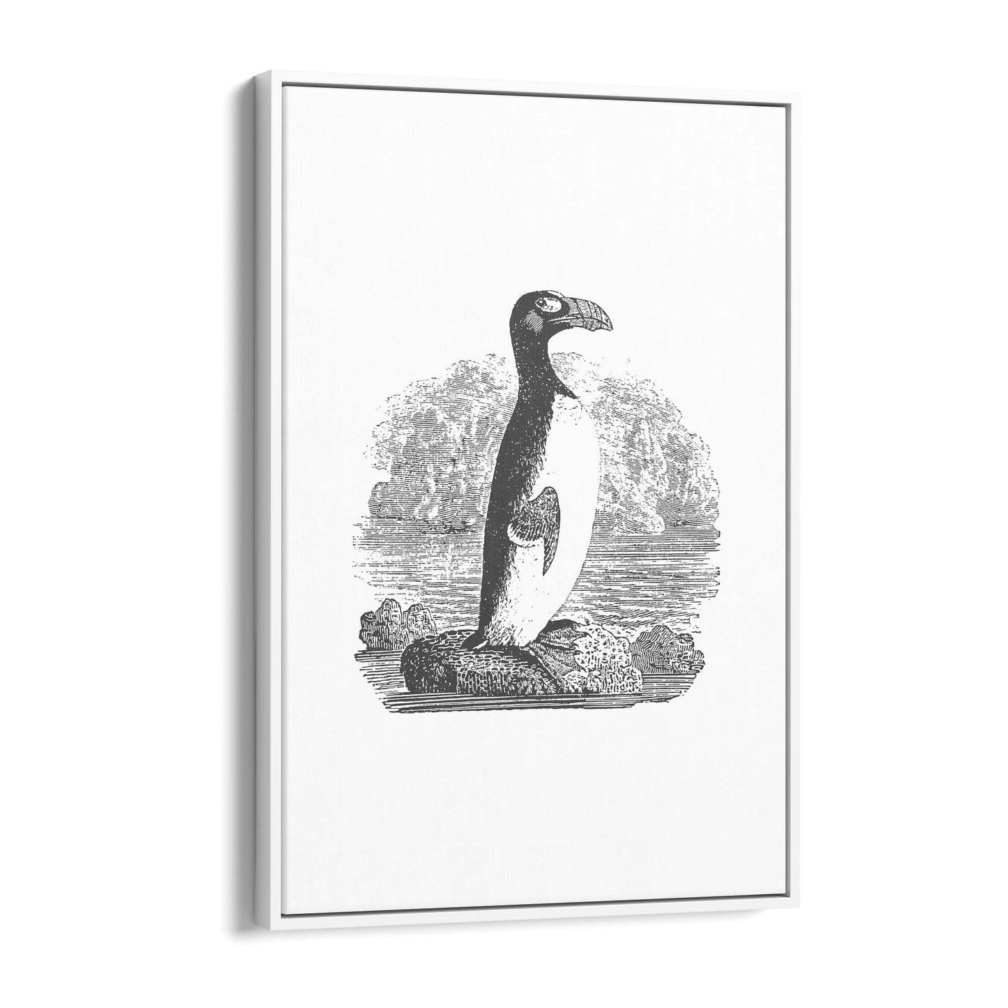 Penguin Drawing Animal Office Library Wall Art #2 - The Affordable Art Company