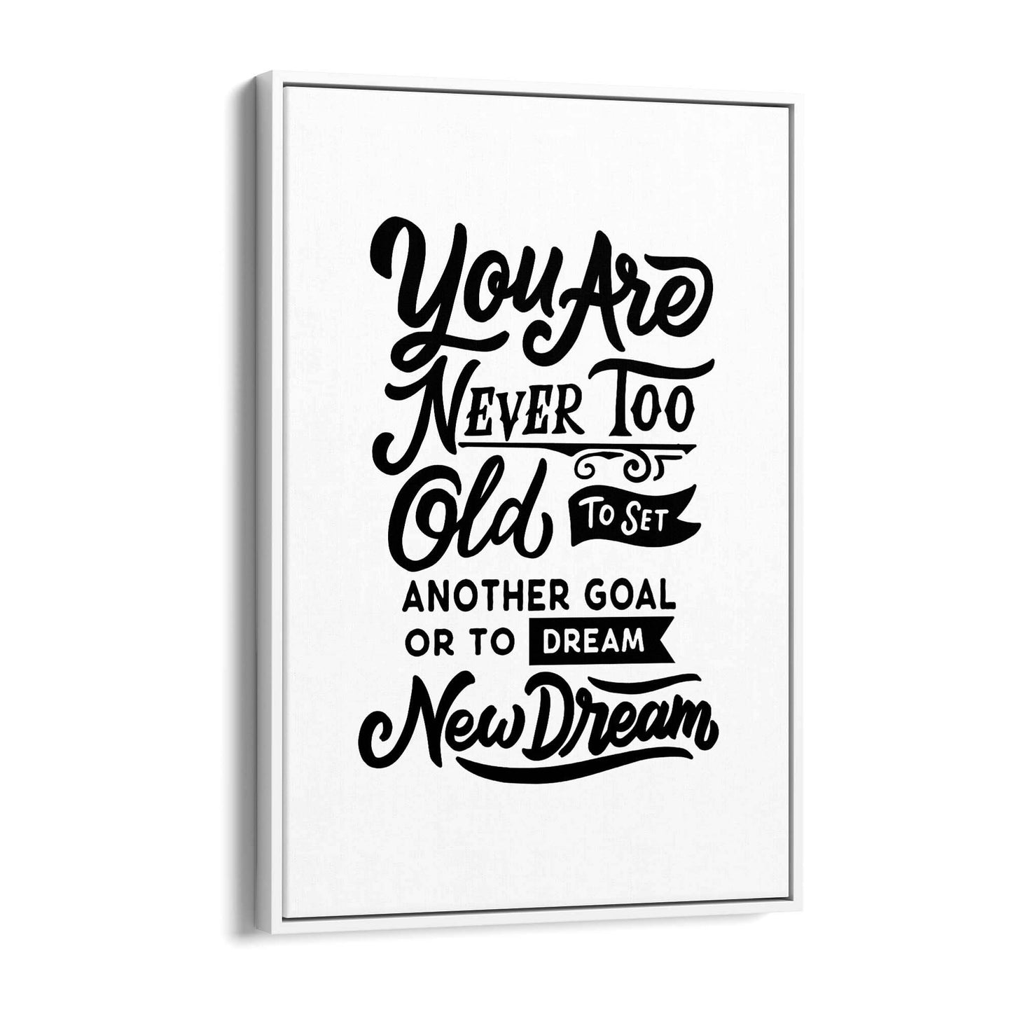 "Never Too Old" Motivational Quote Wall Art - The Affordable Art Company