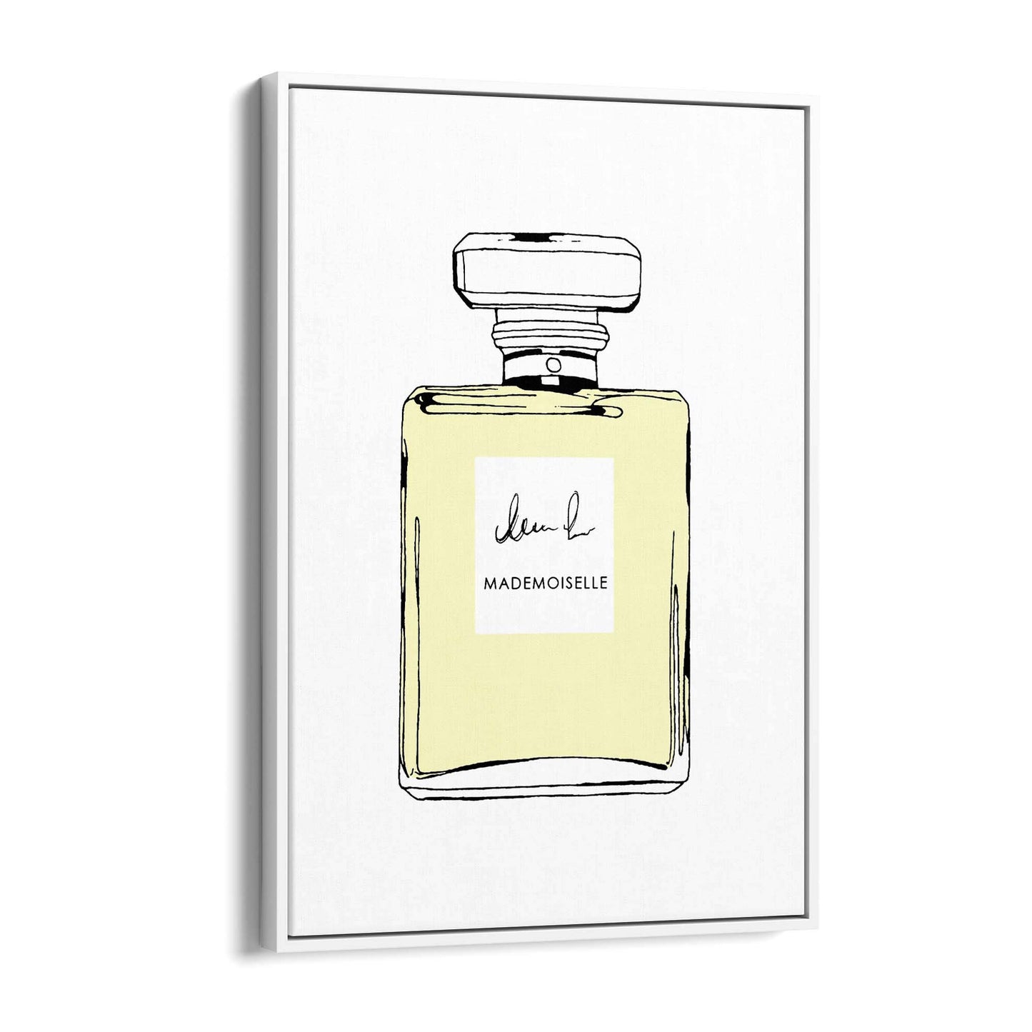 Yellow Minimal Perfume Bottle Fashion Wall Art - The Affordable Art Company