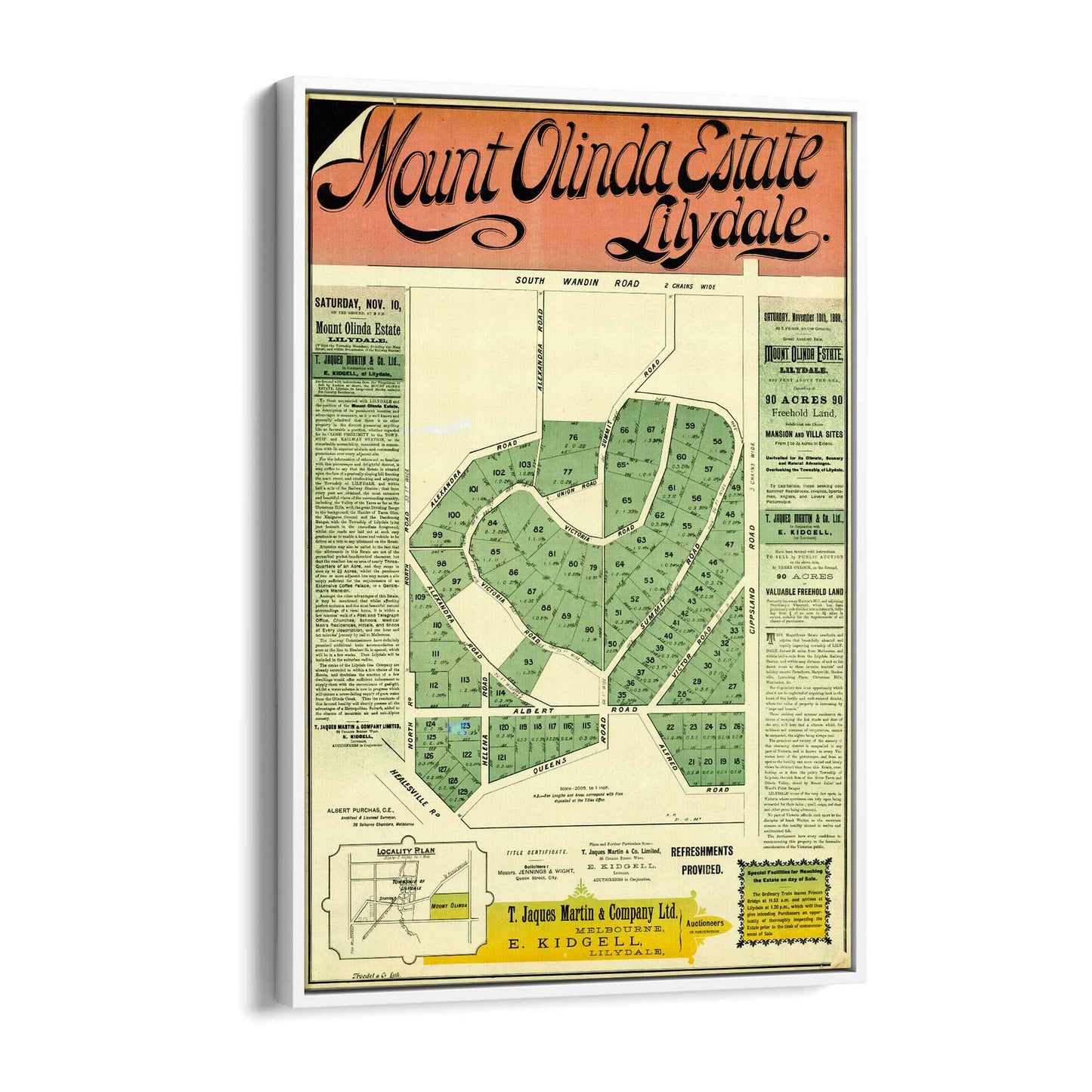 Lilydale Victoria Vintage Real Estate Advert Wall Art #2 - The Affordable Art Company