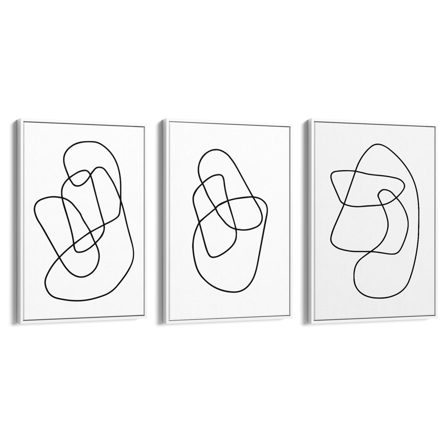 Set of Abstract Line Drawing Minimal Shape Wall Art #1 - The Affordable Art Company