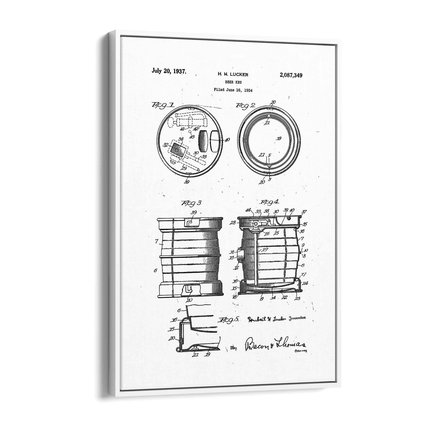 Vintage Beer Keg Patent Man Cave Gift Wall Art #2 - The Affordable Art Company