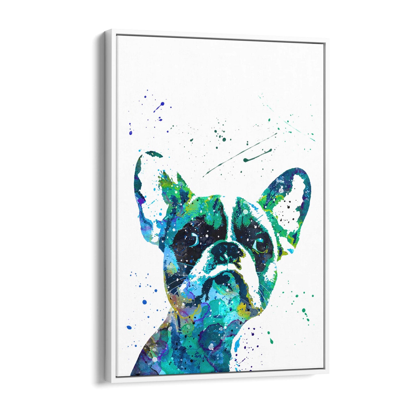 Watercolour French Bulldog Cute Dog Wall Art - The Affordable Art Company