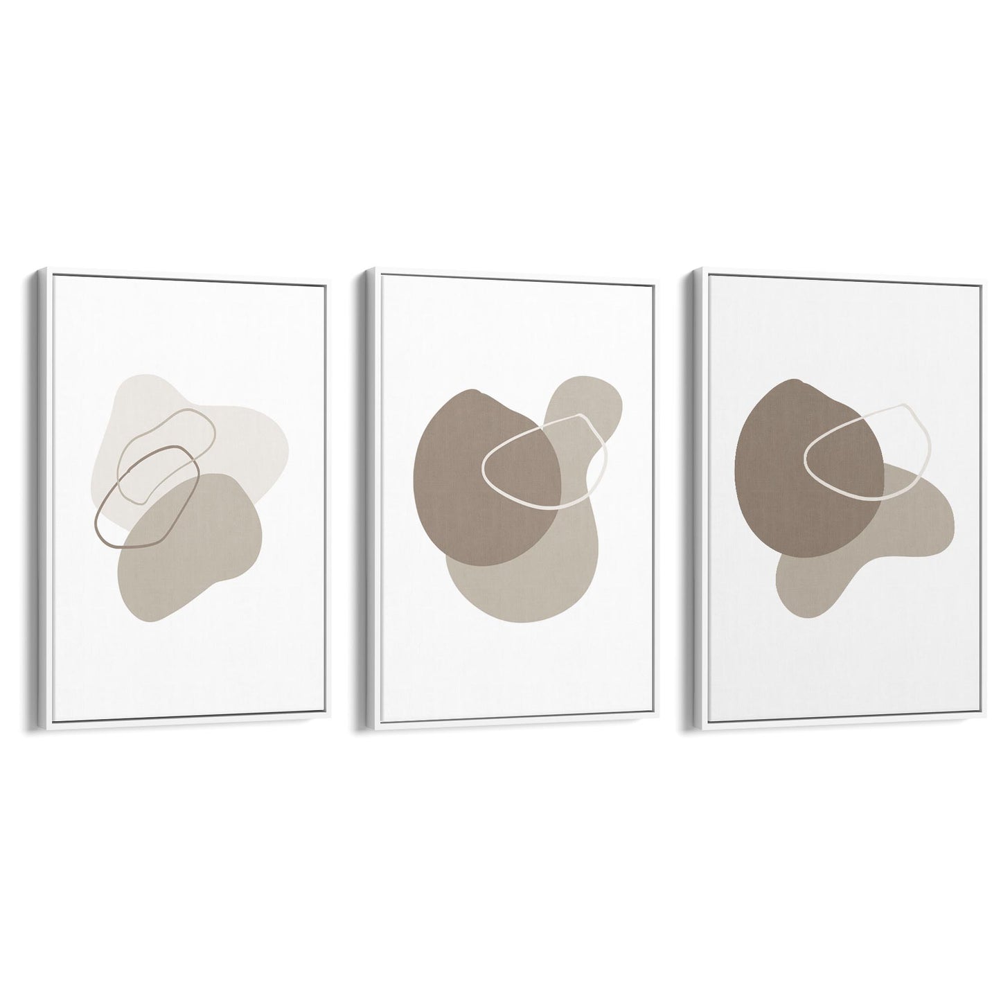 Set of Minimal Grey Line Shape Abstract Wall Art #1 - The Affordable Art Company