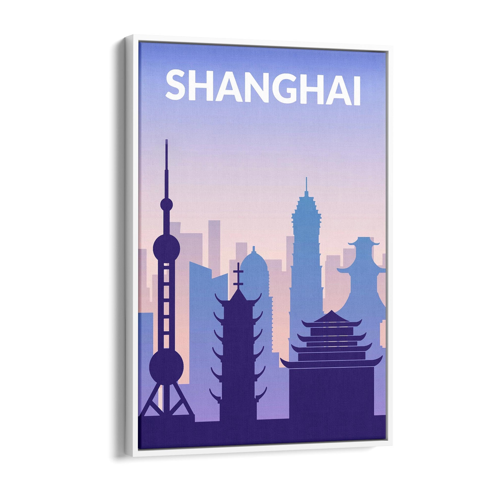 Retro Shanghai China Travel Advert Wall Art - Portsby