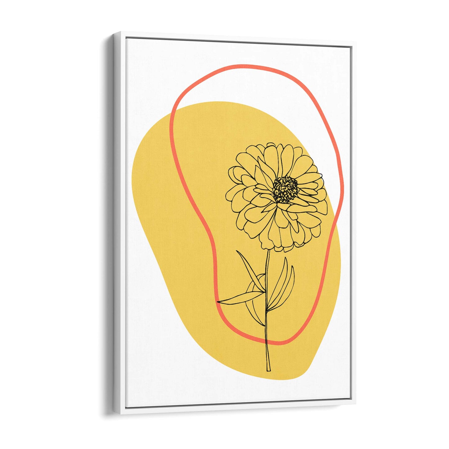 Abstract Sunflower Yellow Flower Modern Wall Art - The Affordable Art Company