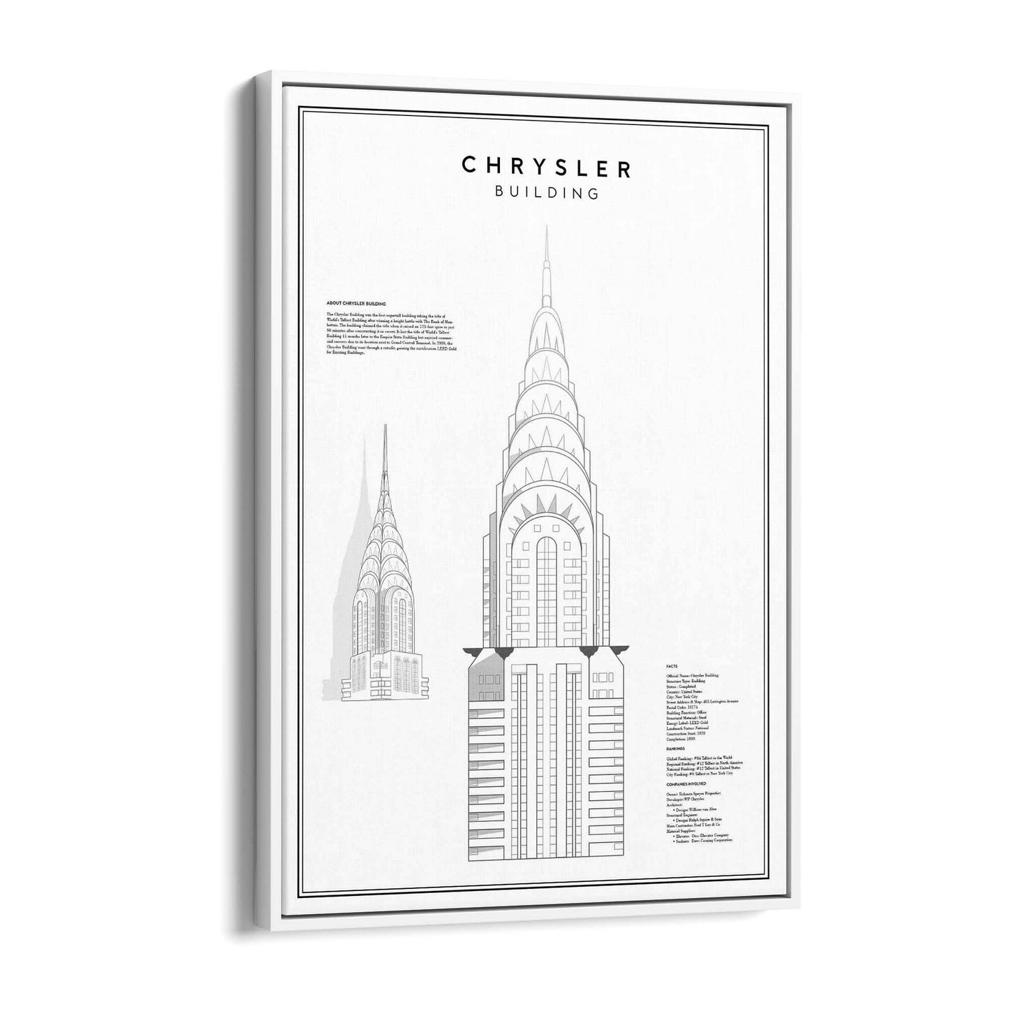 Chrysler Building Minimal New York Wall Art - The Affordable Art Company