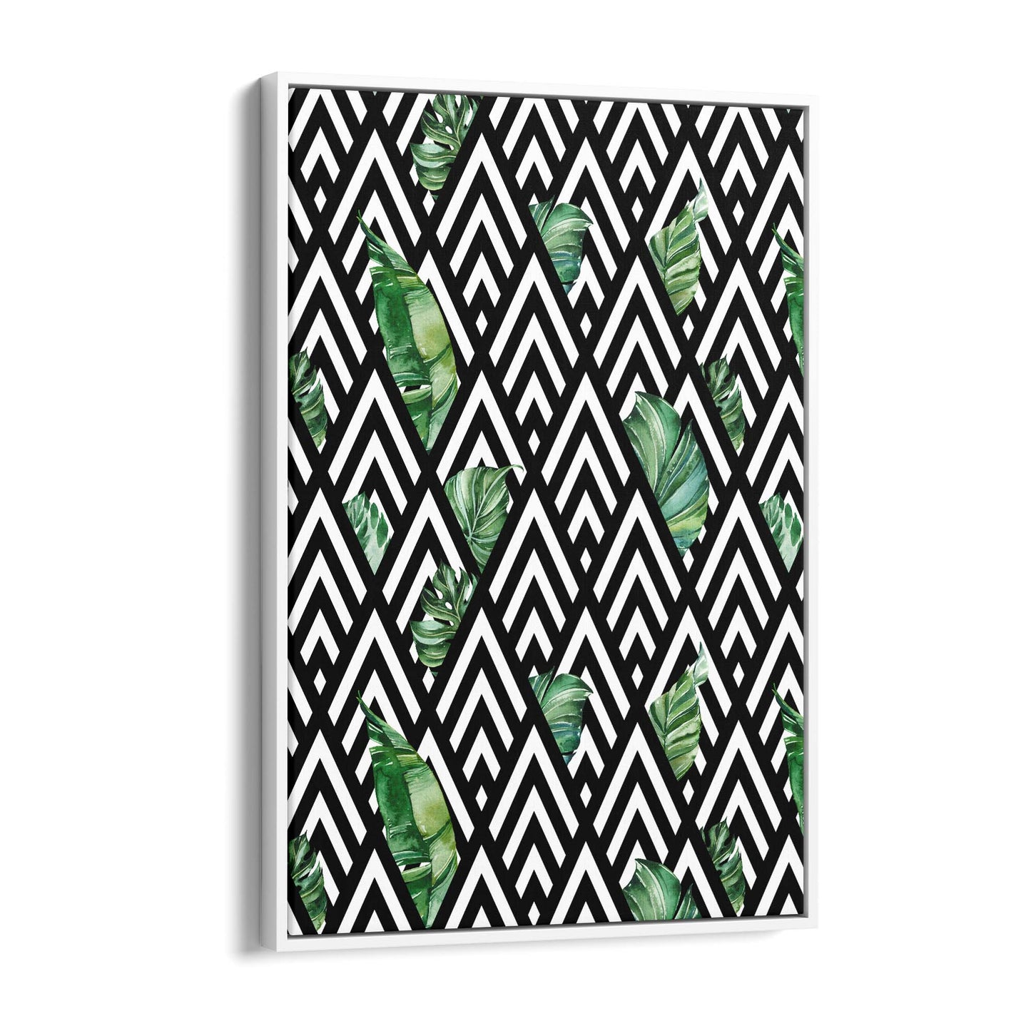 Geometric Nature Abstract Black and White Wall Art - The Affordable Art Company