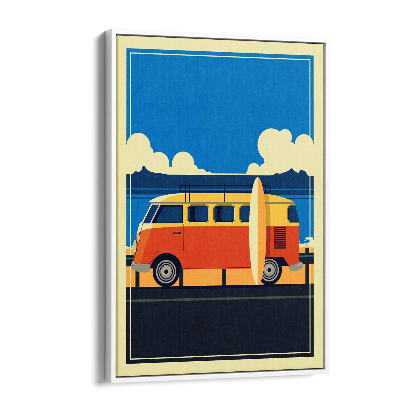 Retro Summer Surf Coastal Vintage Beach Wall Art #2 - The Affordable Art Company