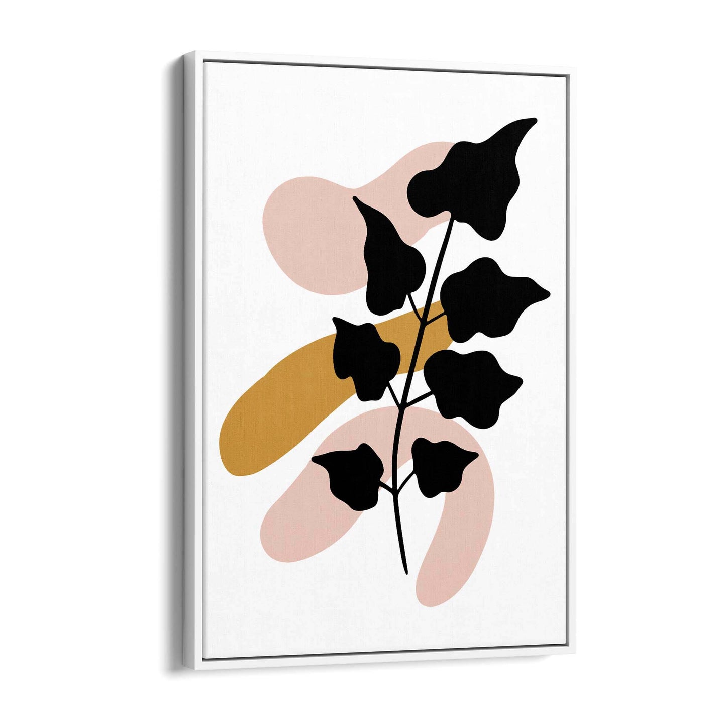 Abstract Flower Black Plant Nature Leaves Wall Art - The Affordable Art Company