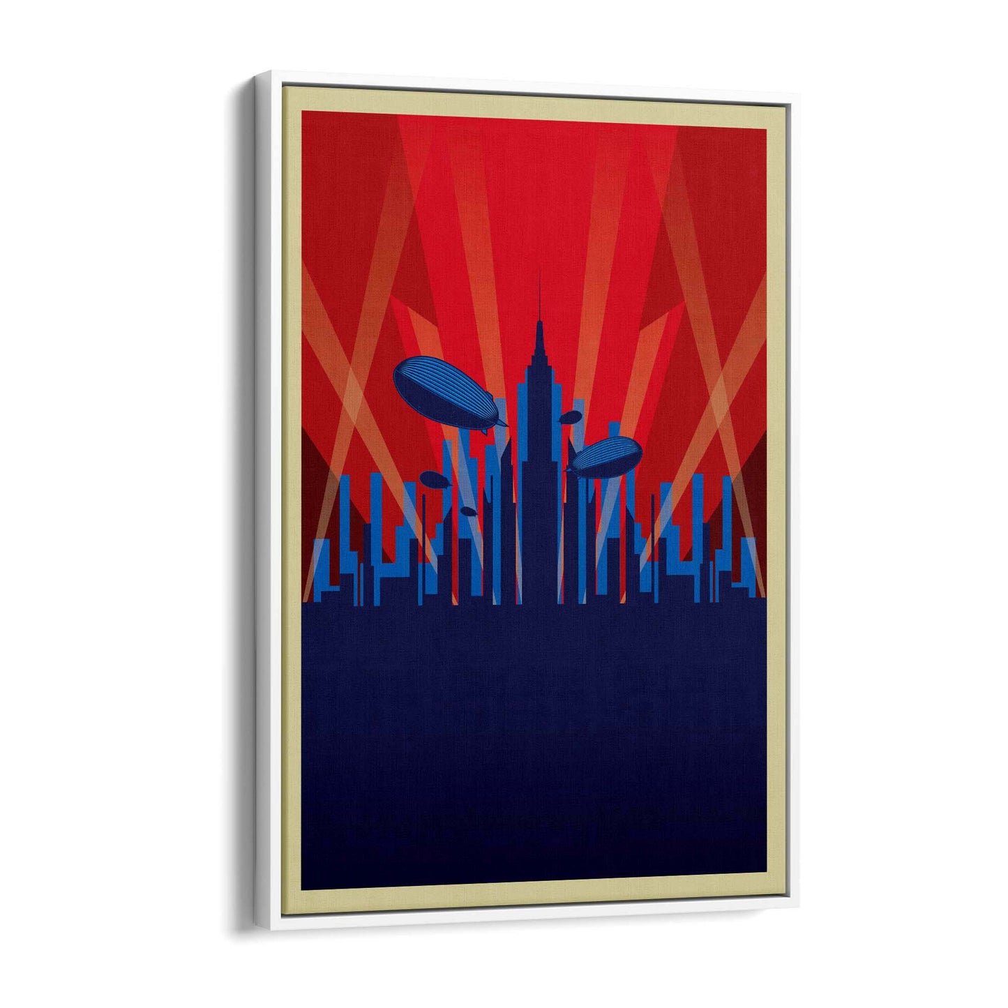 Art Deco 20s New York Vintage Retro Red Wall Art - The Affordable Art Company