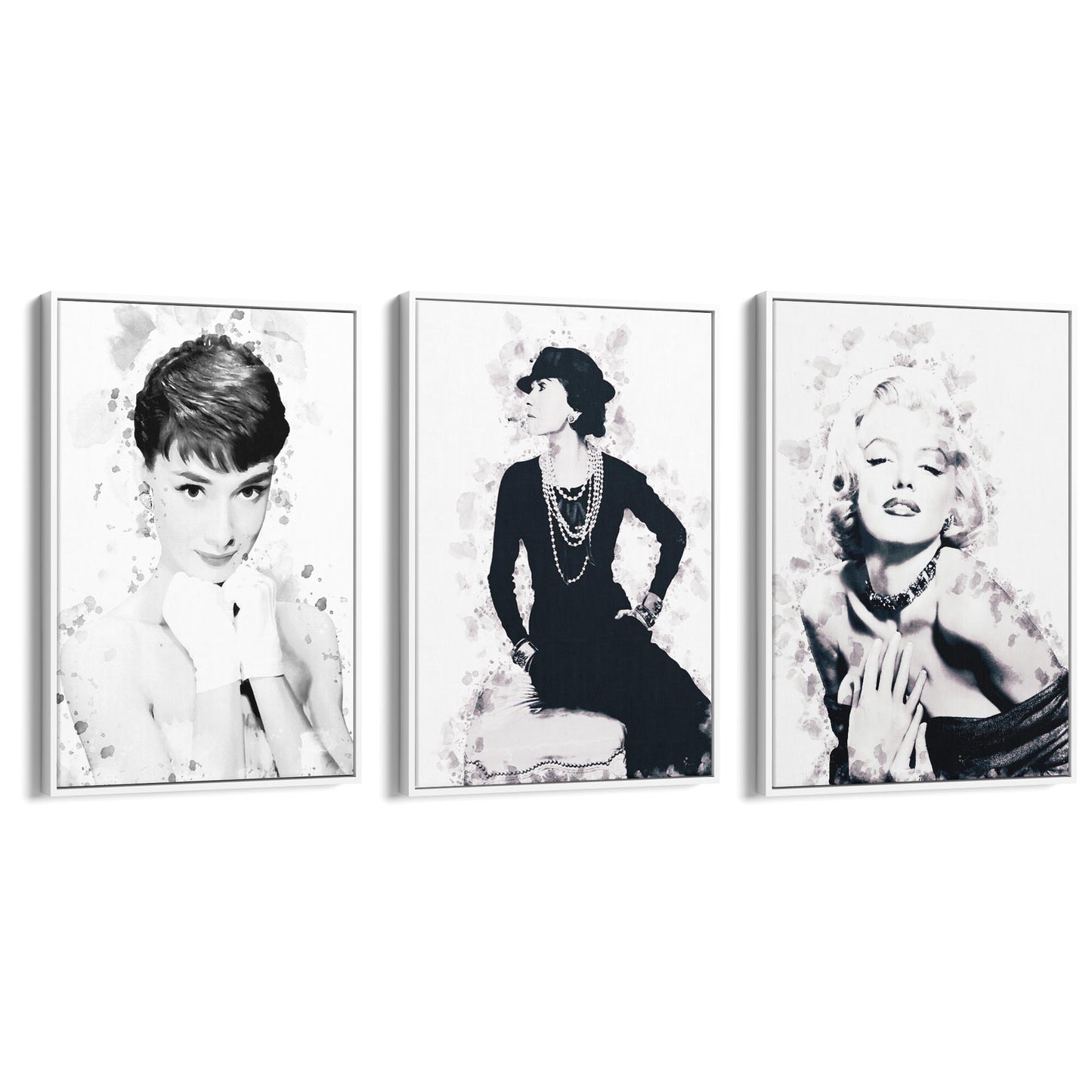 Set of Fashion Icons Ink Style Minimal Wall Art #2 - The Affordable Art Company