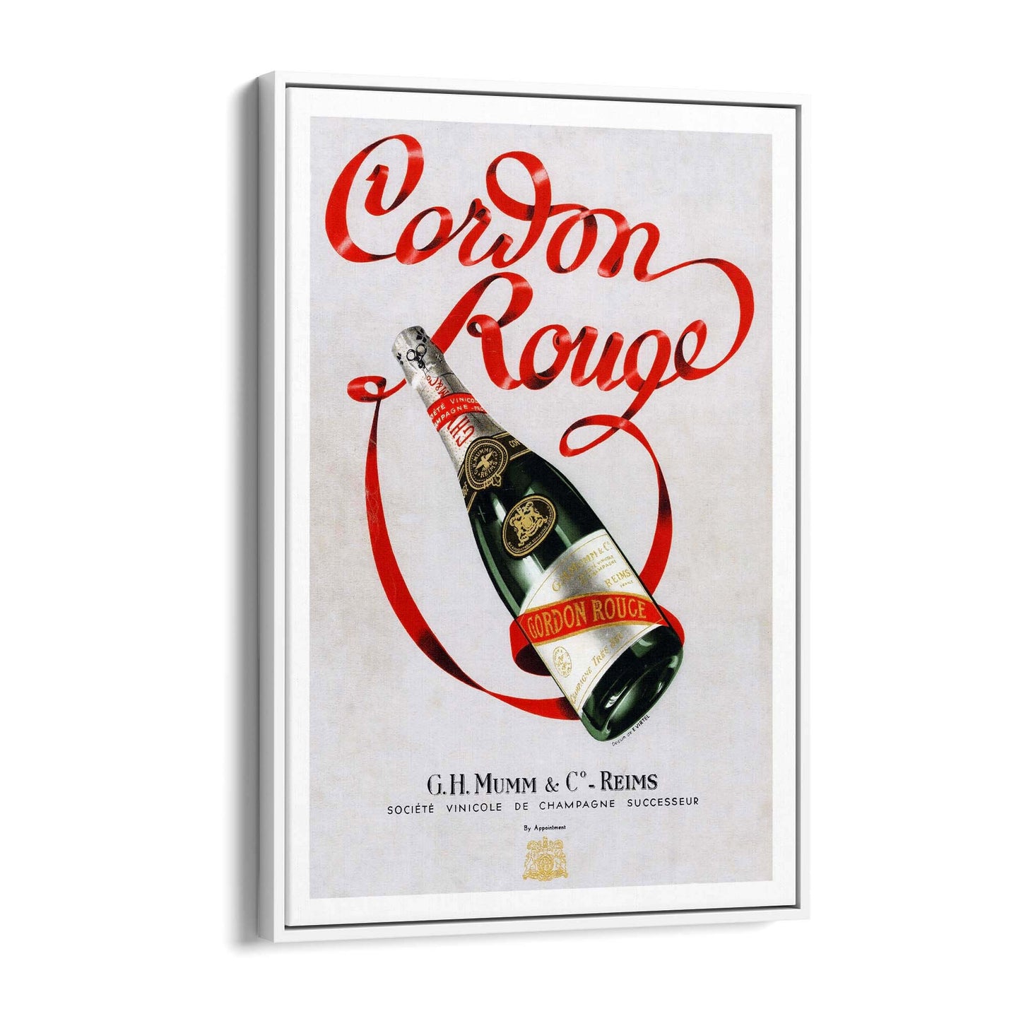 Cordon Rouge Champagne Vintage Drinks Advert Wall Art - The Affordable Art Company