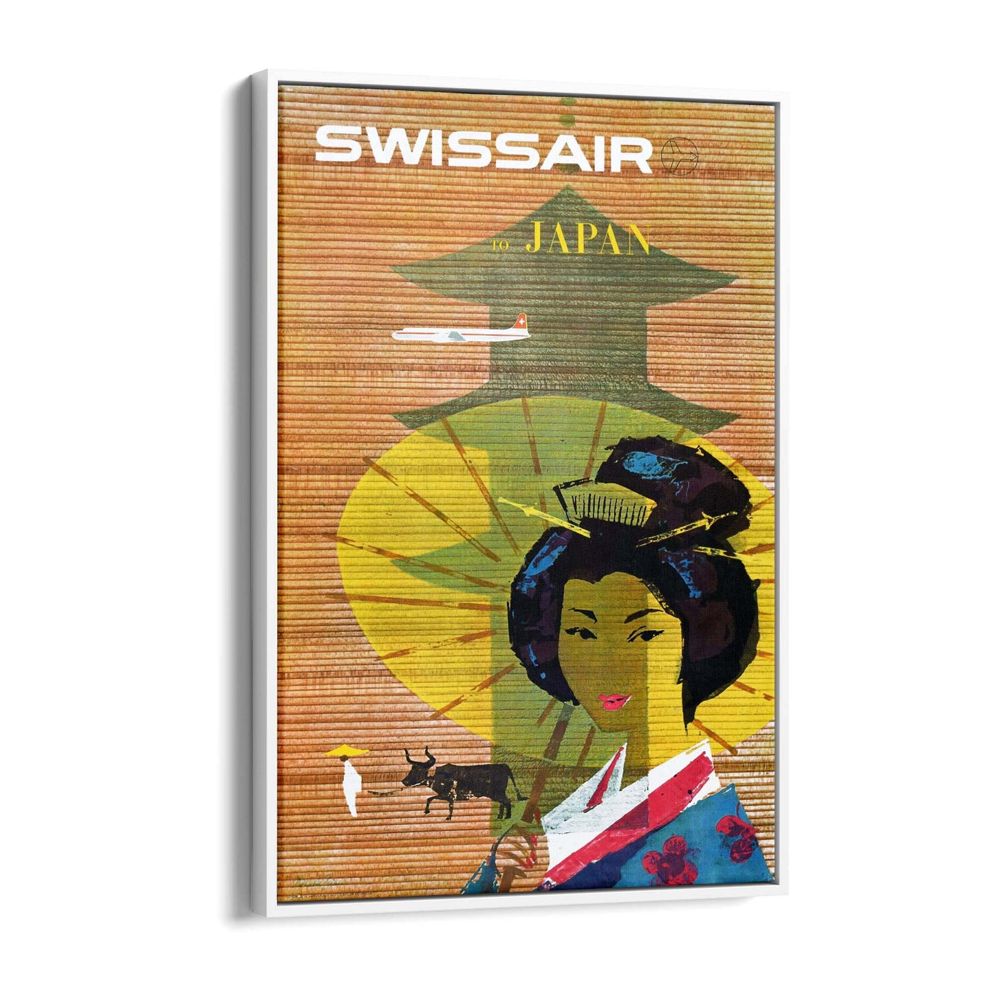 Swissair to Japan Vintage Travel Advert Wall Art - The Affordable Art Company