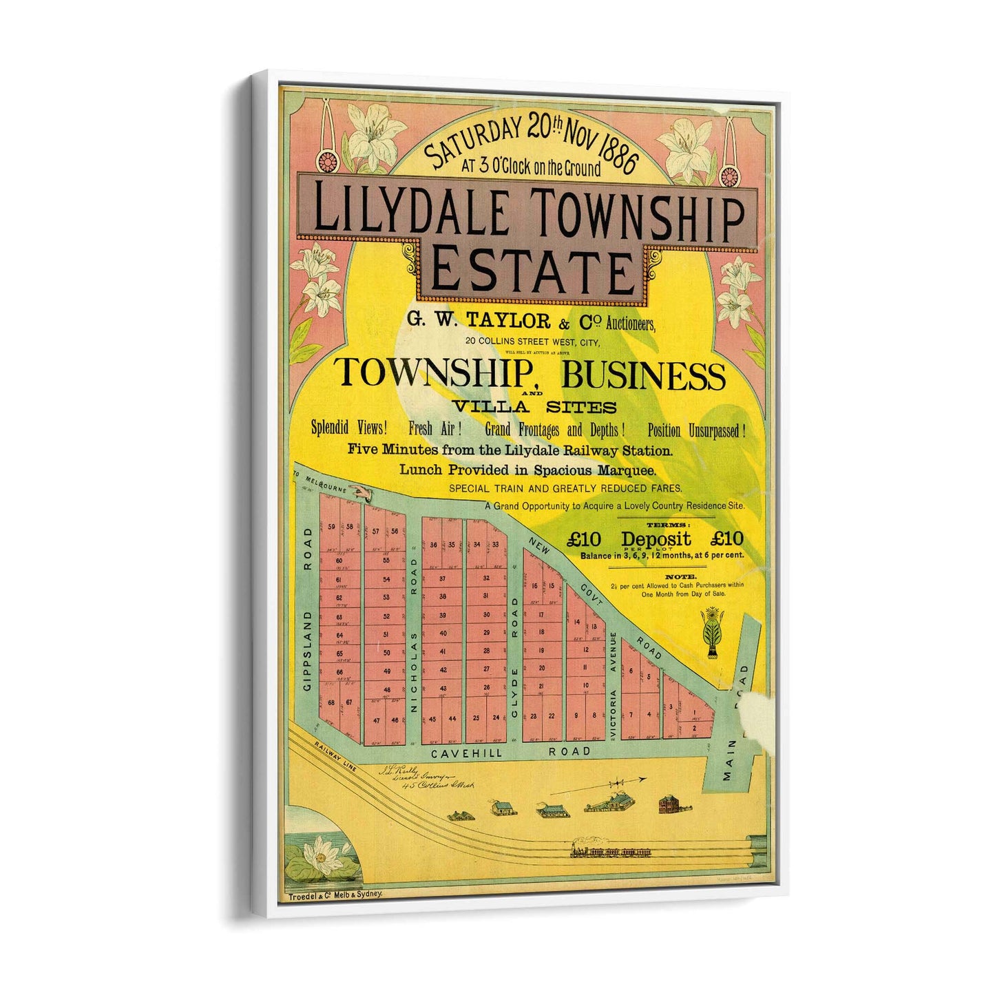 Lilydale Victoria Vintage Real Estate Advert Wall Art #3 - The Affordable Art Company