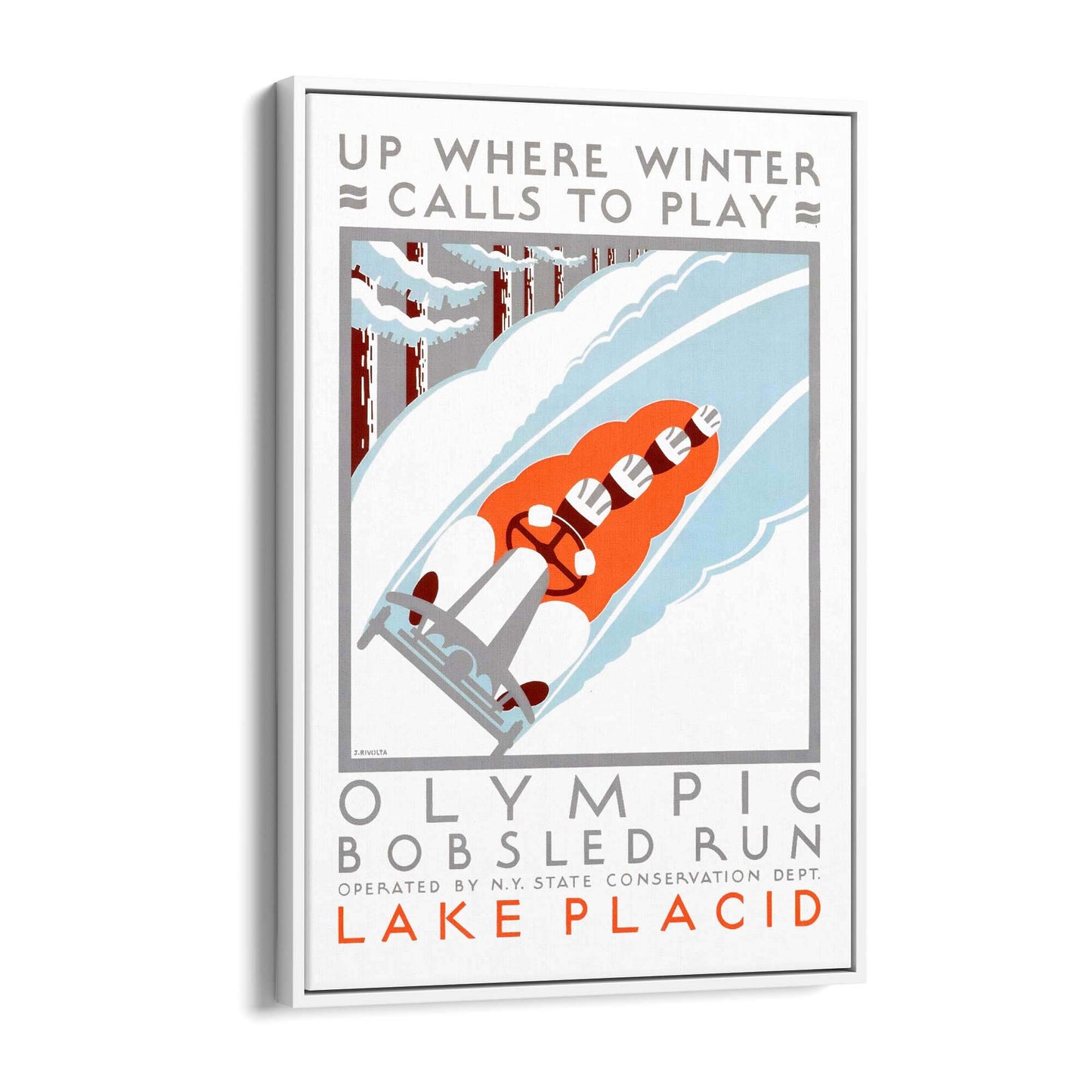 Olympic Bobsled Run Vintage Sports Advert Wall Art - The Affordable Art Company