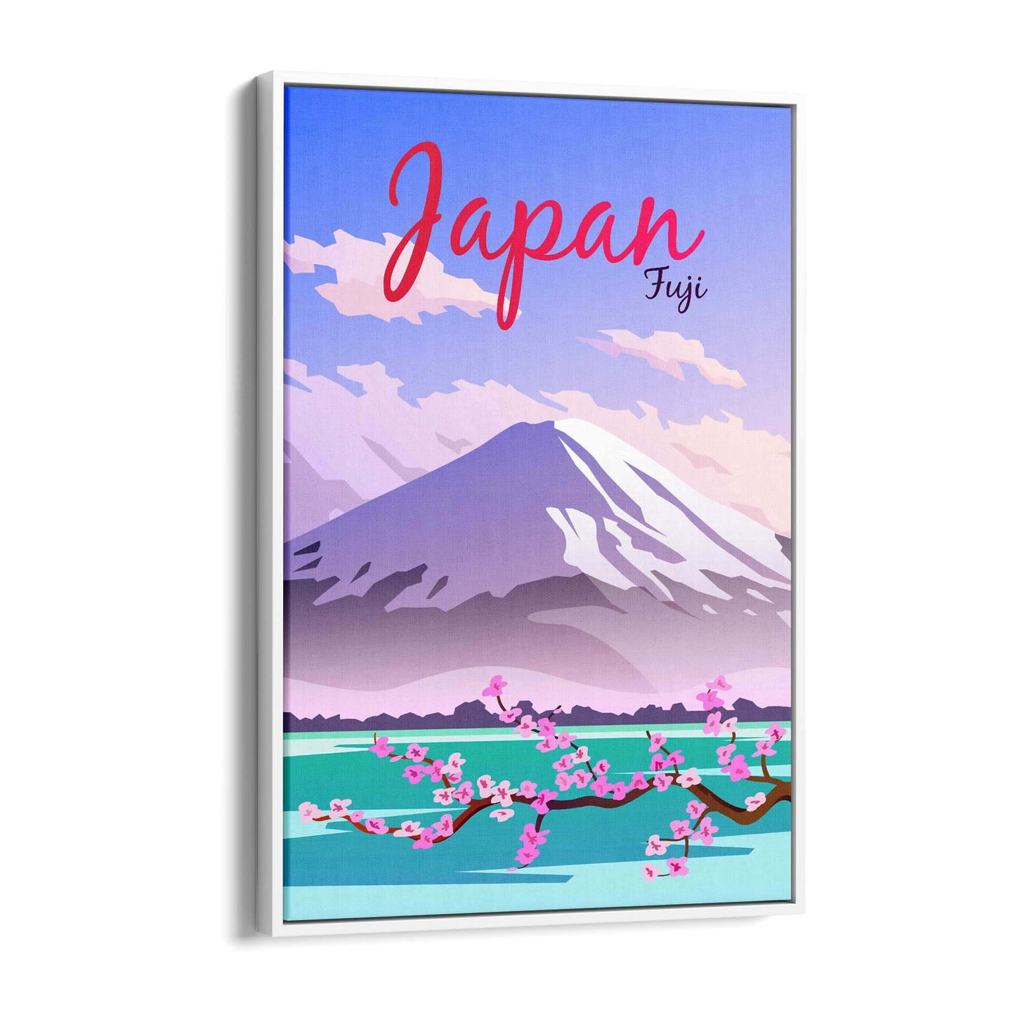 Retro Mount Fuji Japan Travel Vintage Wall Art - The Affordable Art Company