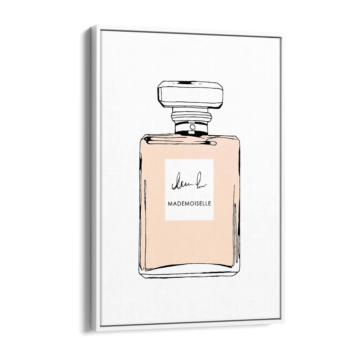 Peach Minimal Perfume Bottle Fashion Wall Art - The Affordable Art Company