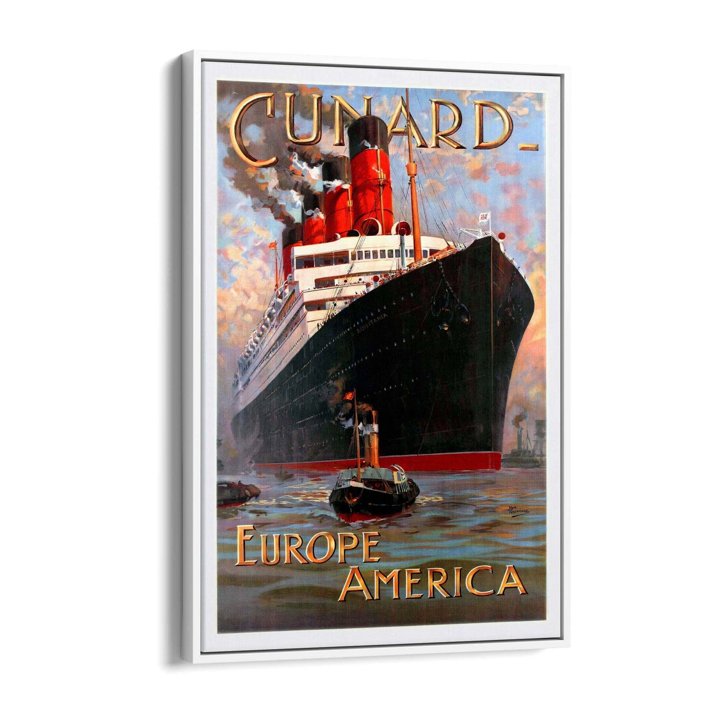 Cunard Line Europe to America Vintage Wall Art - The Affordable Art Company