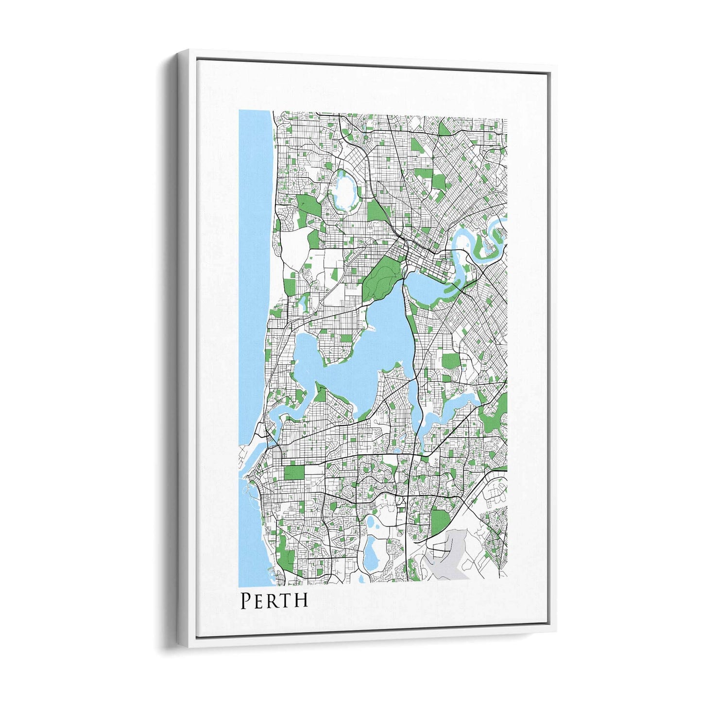 Minimal Perth Map Western Australia Wall Art - The Affordable Art Company