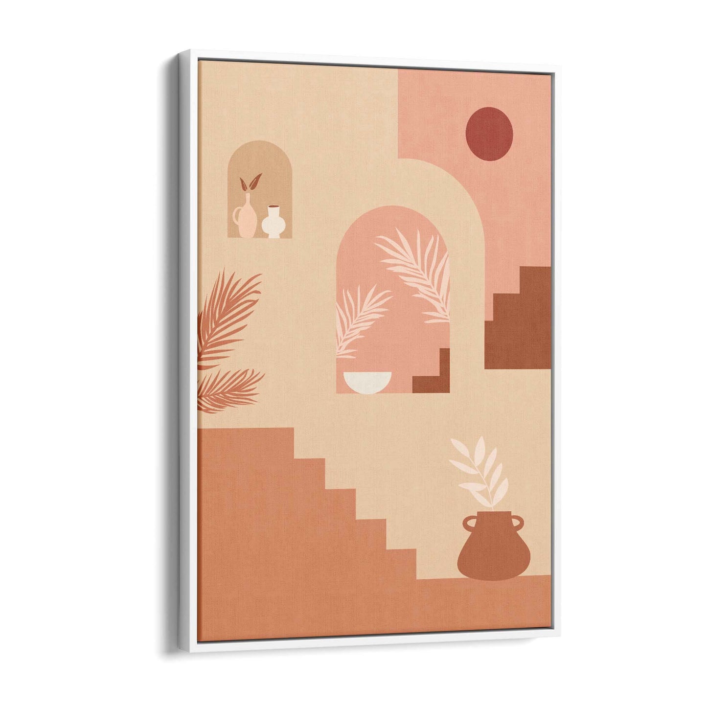 Abstract Terracotta Minimal Home Decor Wall Art - The Affordable Art Company