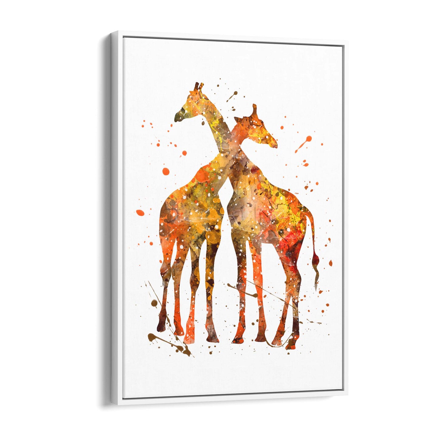 Giraffe Couple Romantic Wildlife Nursery Wall Art - The Affordable Art Company