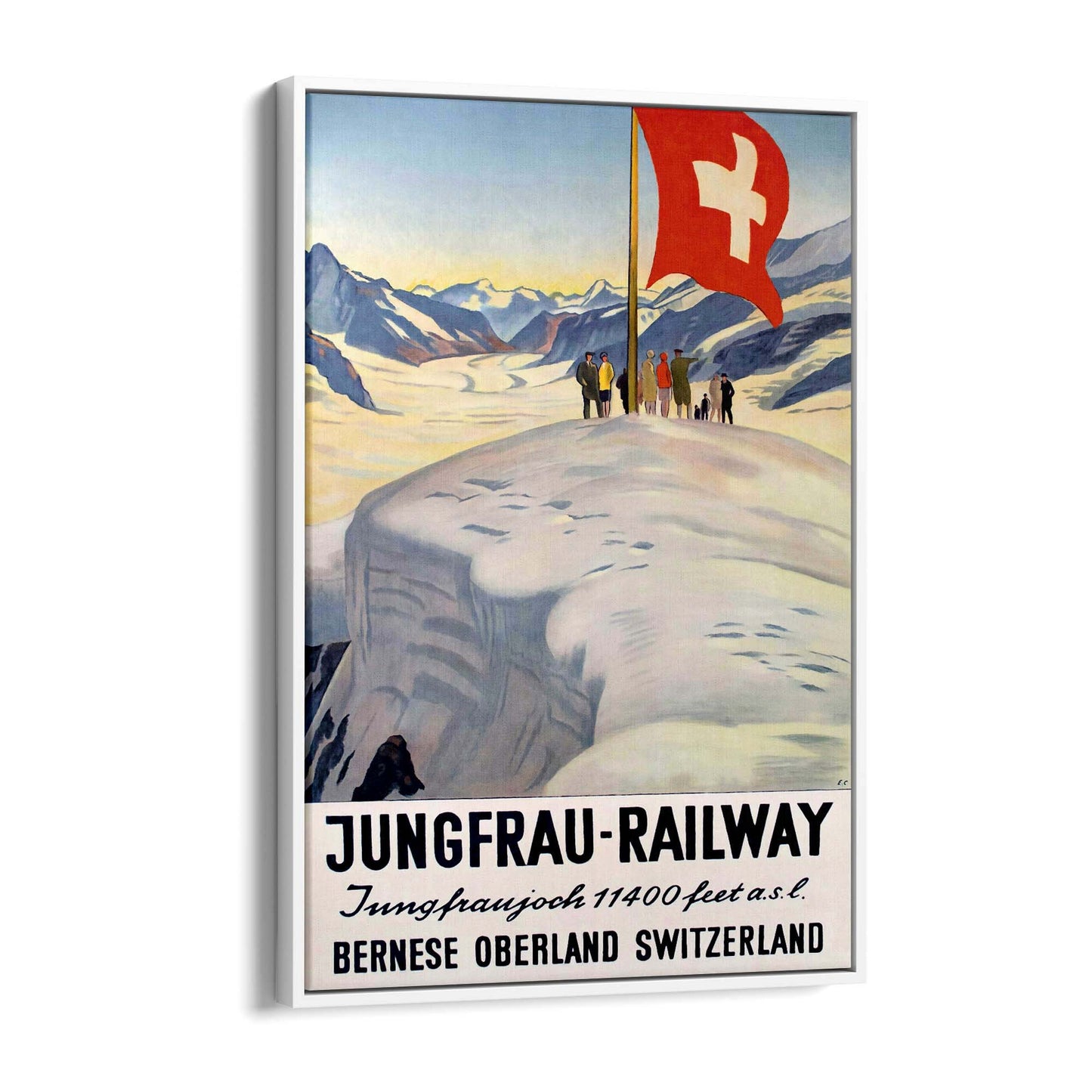 Jungfrau Railway Switzerland Vintage Travel Advert Wall Art - The Affordable Art Company