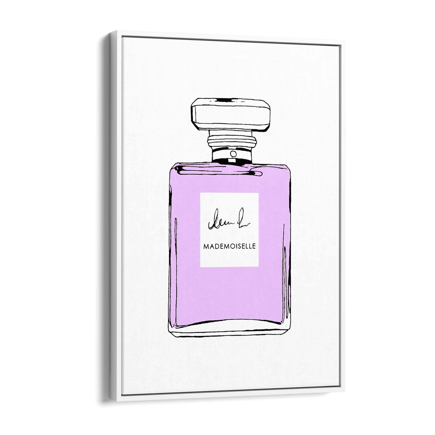 Violet Minimal Perfume Bottle Fashion Wall Art - The Affordable Art Company