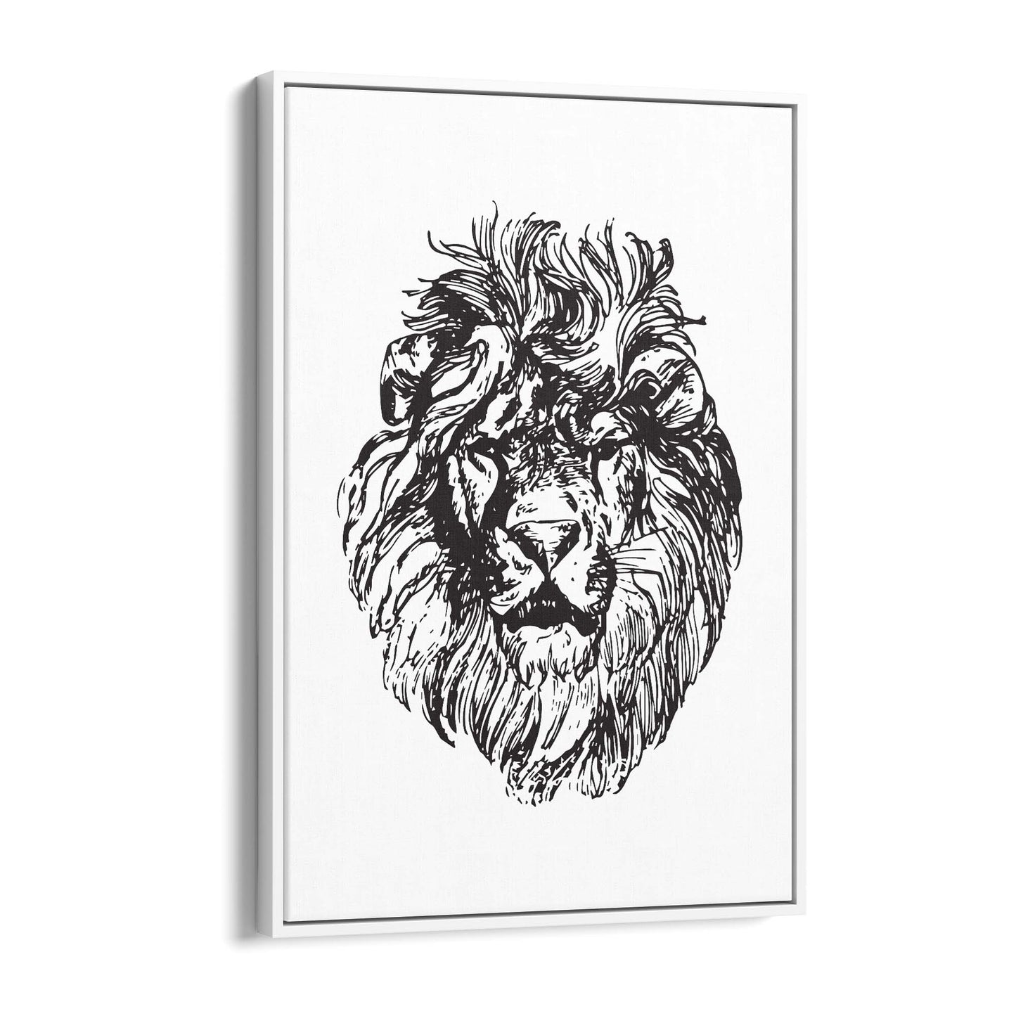 Lion Portrait Drawing Safari Anumal Wall Art - The Affordable Art Company