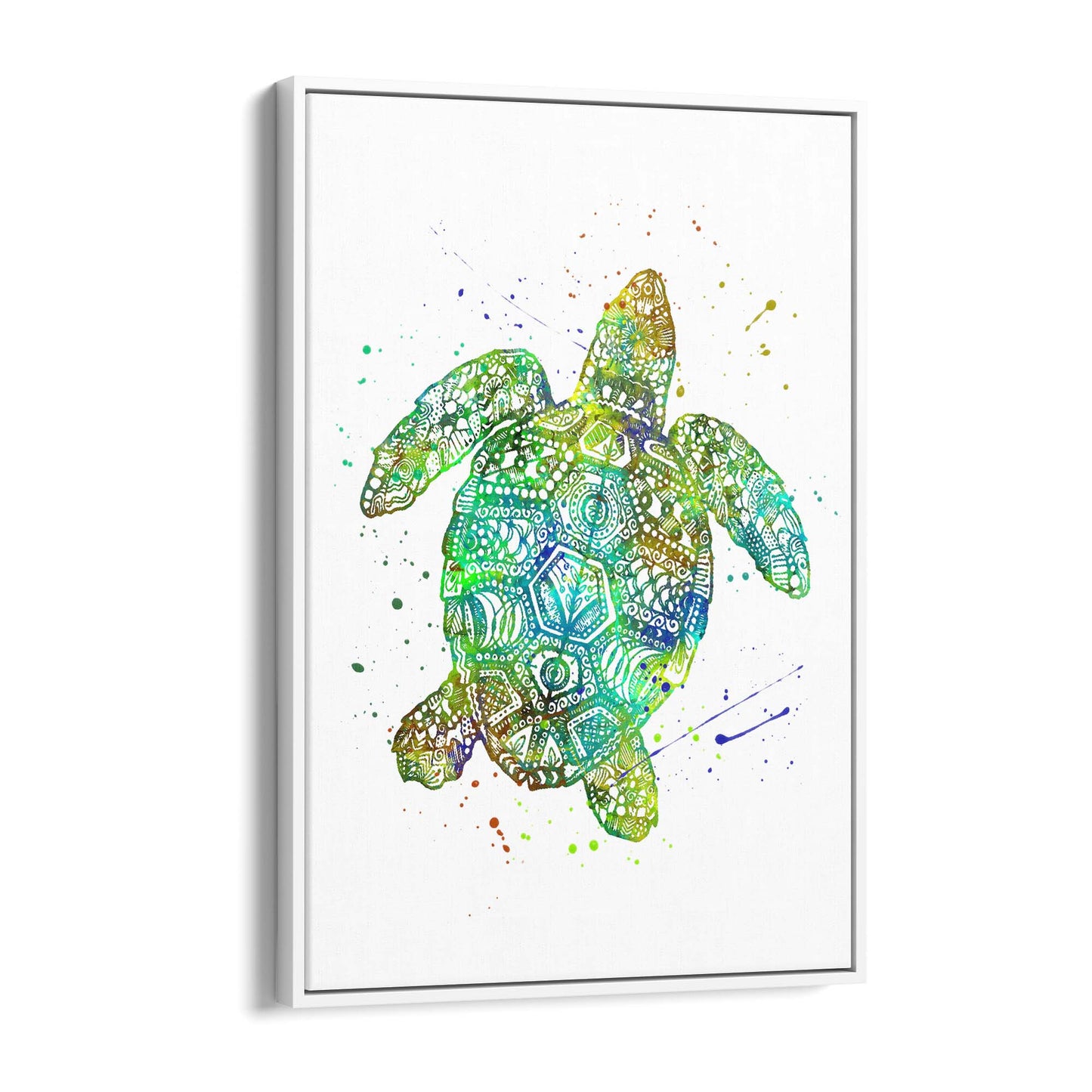 Green Sea Turtle Mandala Animal Wall Art - The Affordable Art Company
