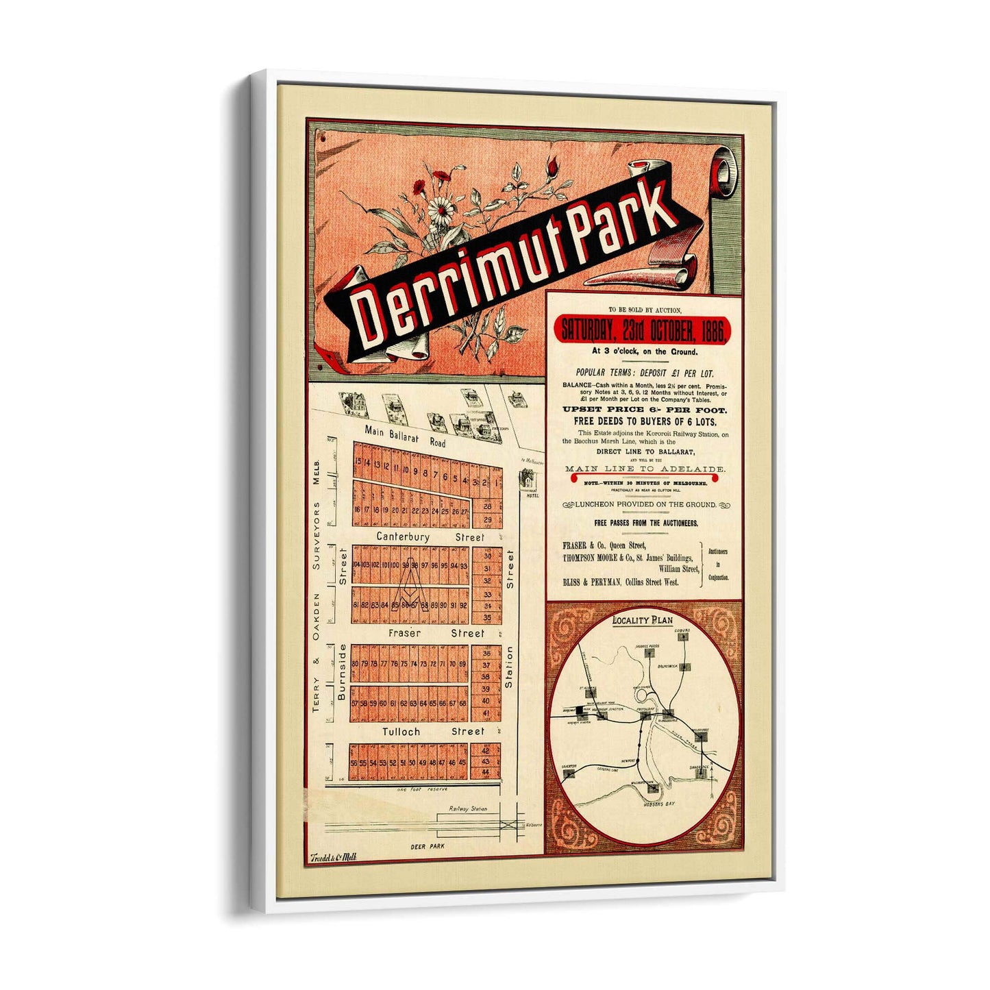 Derrimut Melbourne Vintage Real Estate Advert Art - The Affordable Art Company