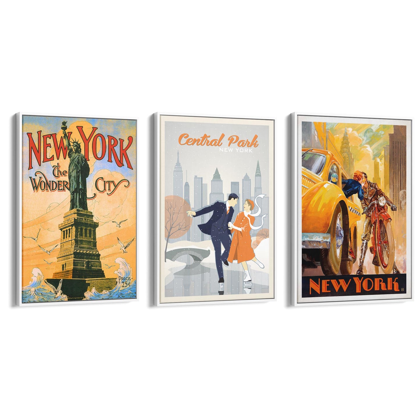 Set of Vintage New York Travel Advert Wall Art - The Affordable Art Company