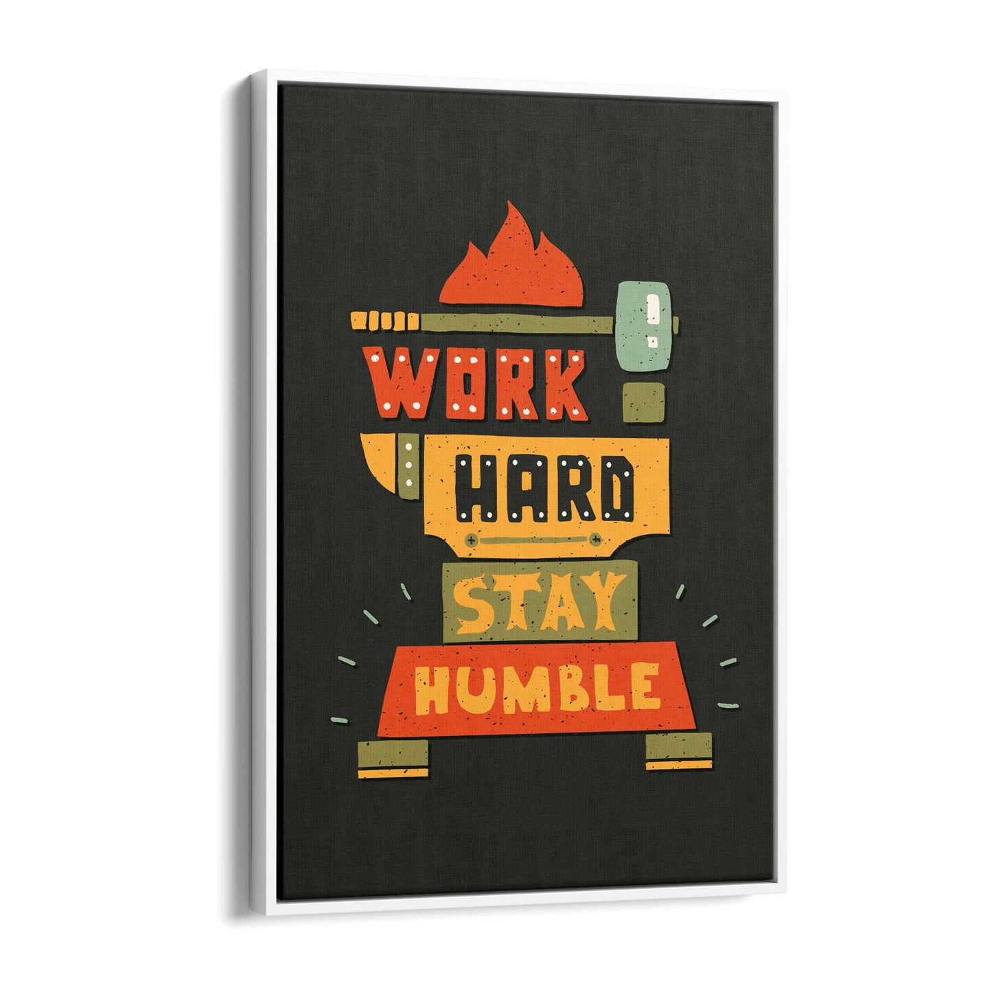 "Work Hard Stay Humble" Office  Quote Wall Art - The Affordable Art Company