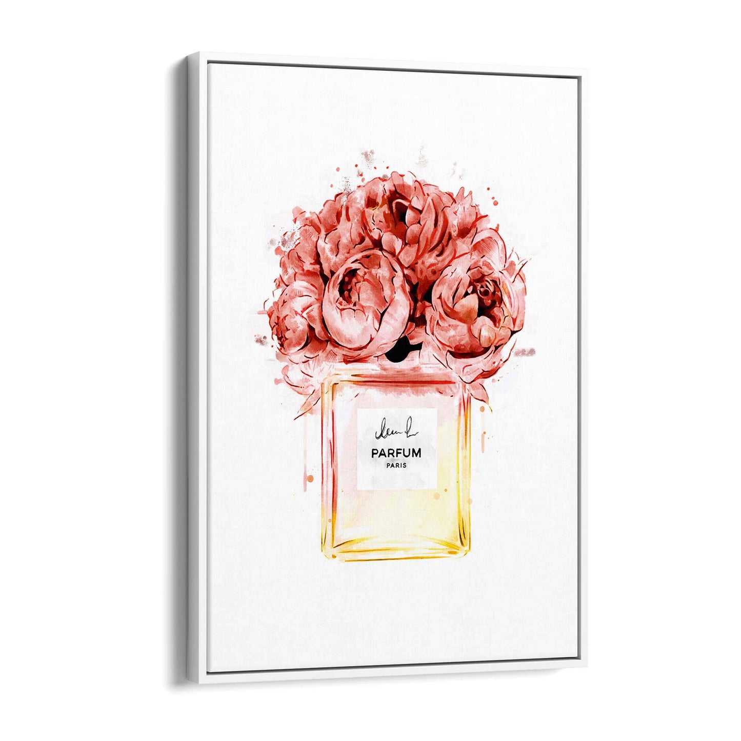 Peach Floral Perfume Bottle Fashion Wall Art #2 - The Affordable Art Company