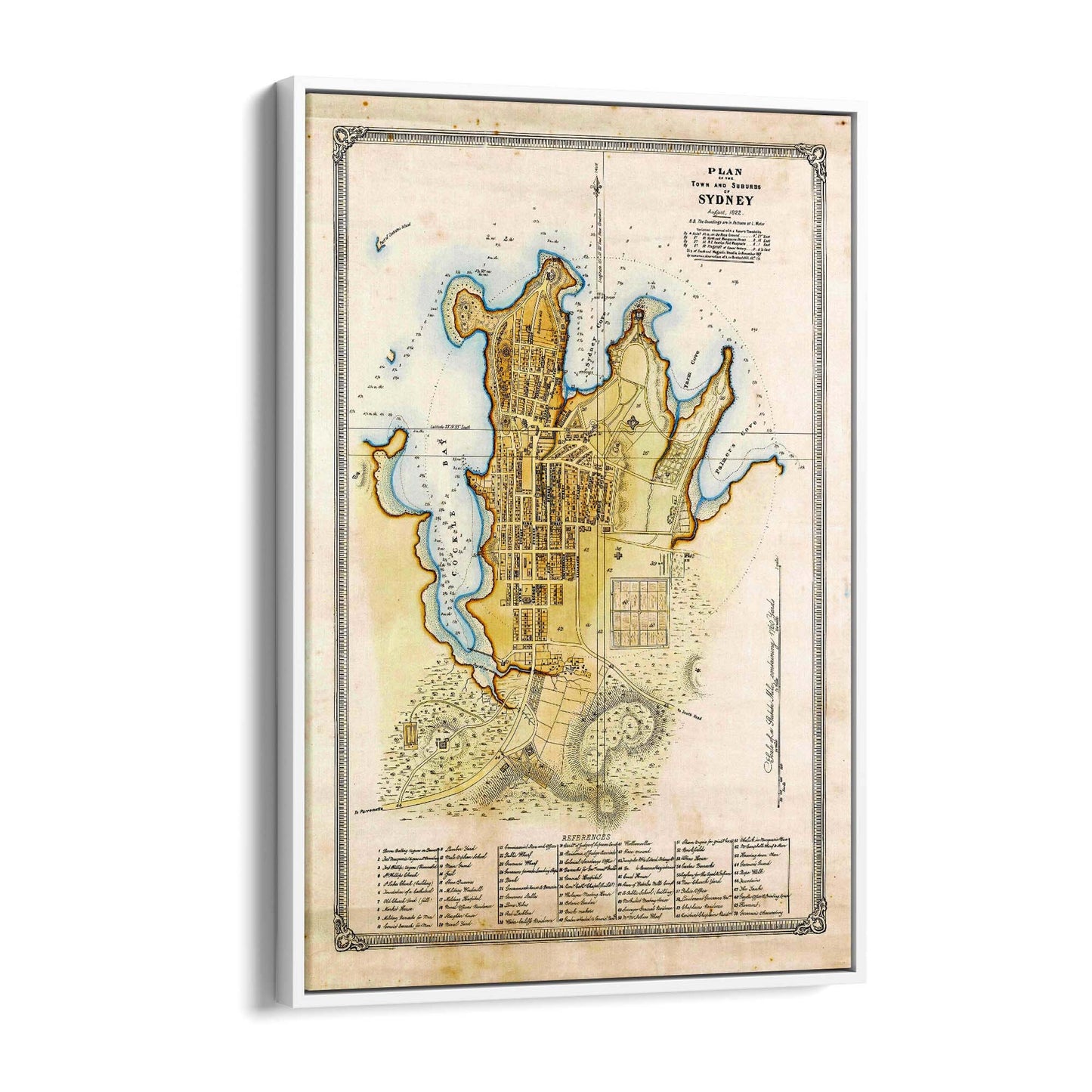 Sydney Vintage Map Australian Old Wall Art #4 - The Affordable Art Company