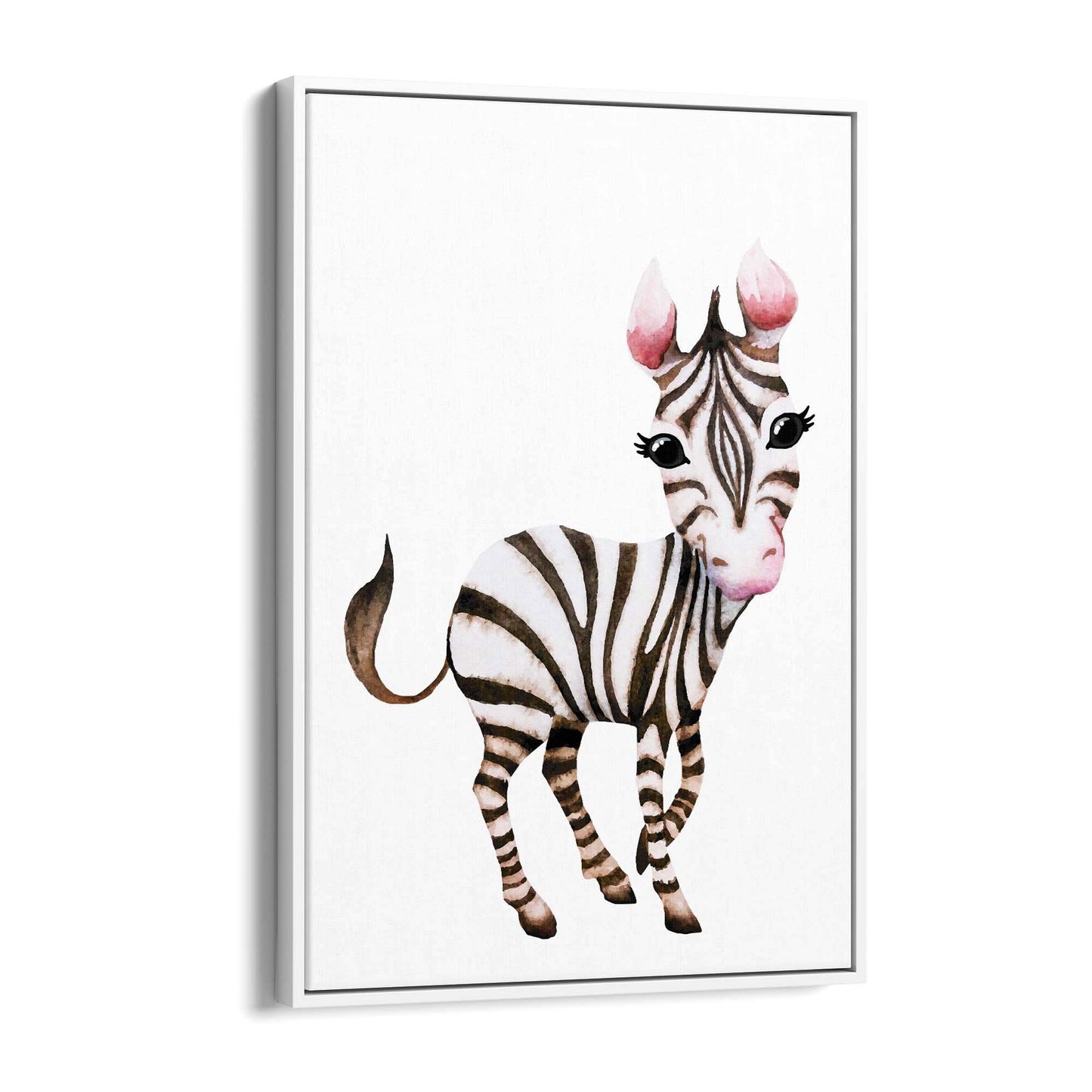 Cartoon Zebra Cute Nursery Baby Animal Art #1 - The Affordable Art Company