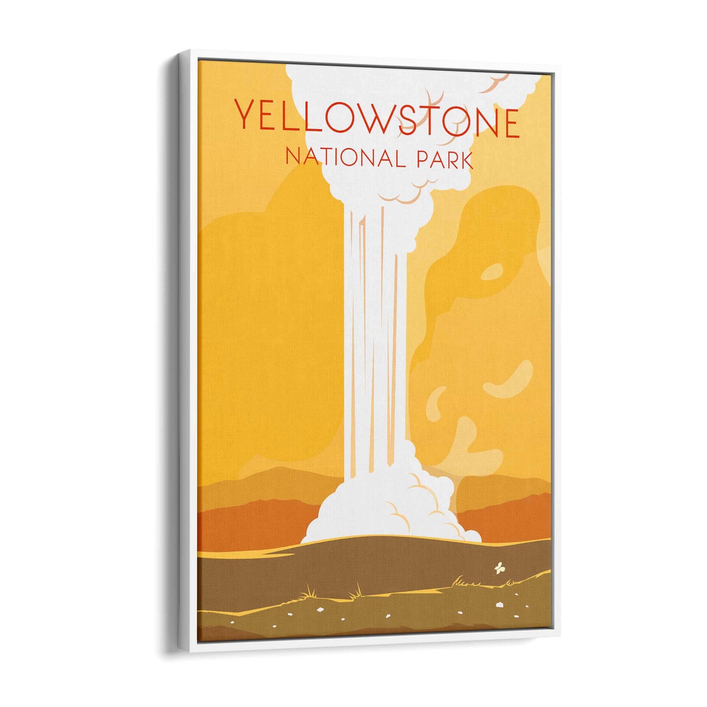 Retro Yellowstone USA Vintage Travel Wall Art - The Affordable Art Company