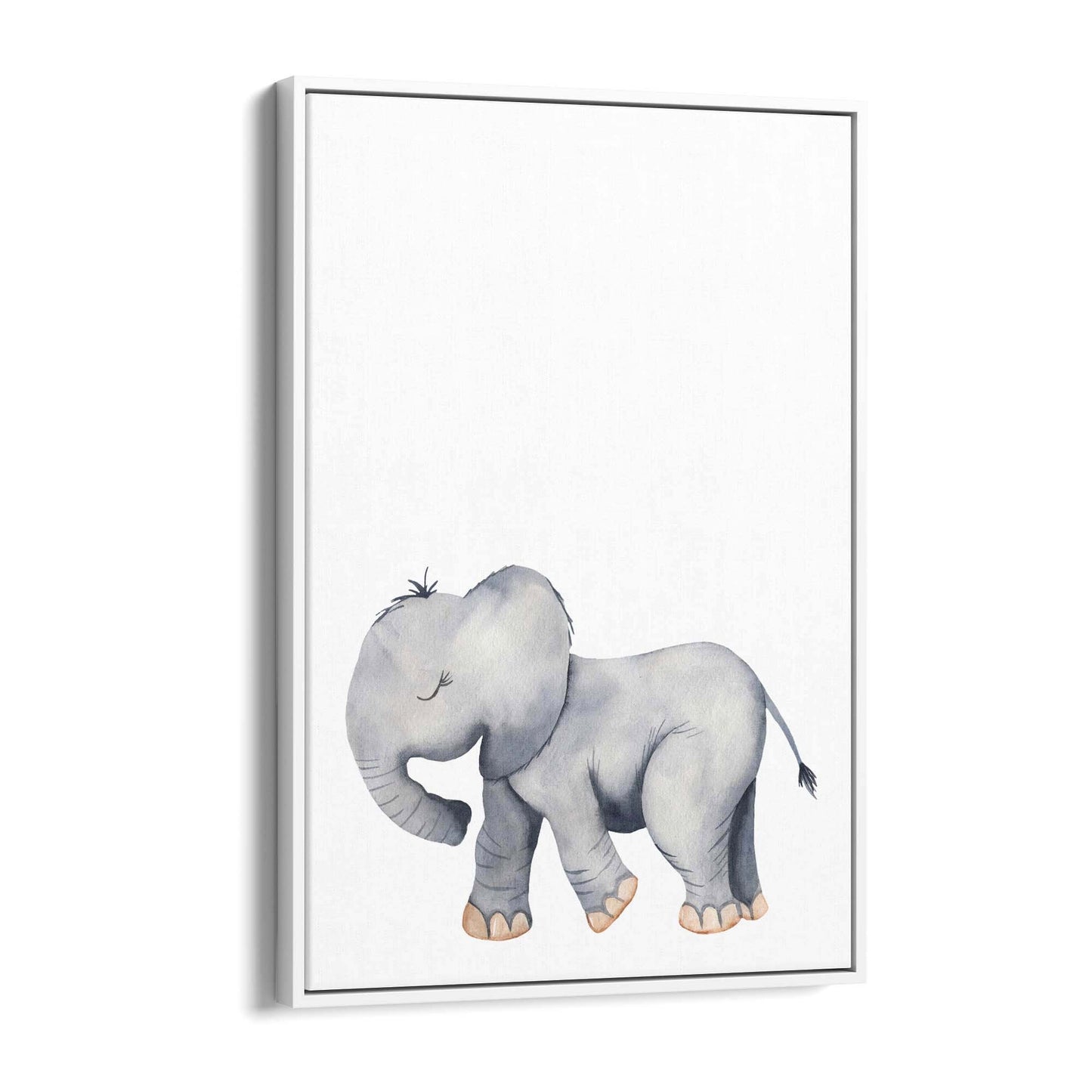 Cartoon Elephant Cute Nursery Baby Animal Wall Art #2 - The Affordable Art Company