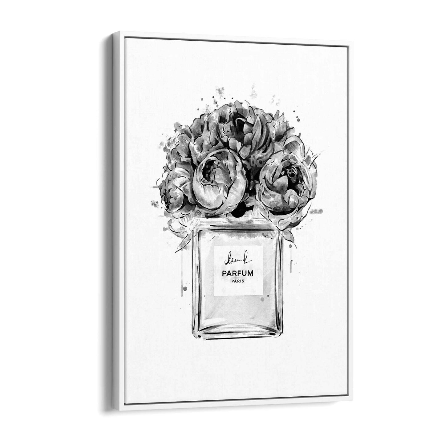 Black and White Perfume Bottle Fashion Wall Art - The Affordable Art Company