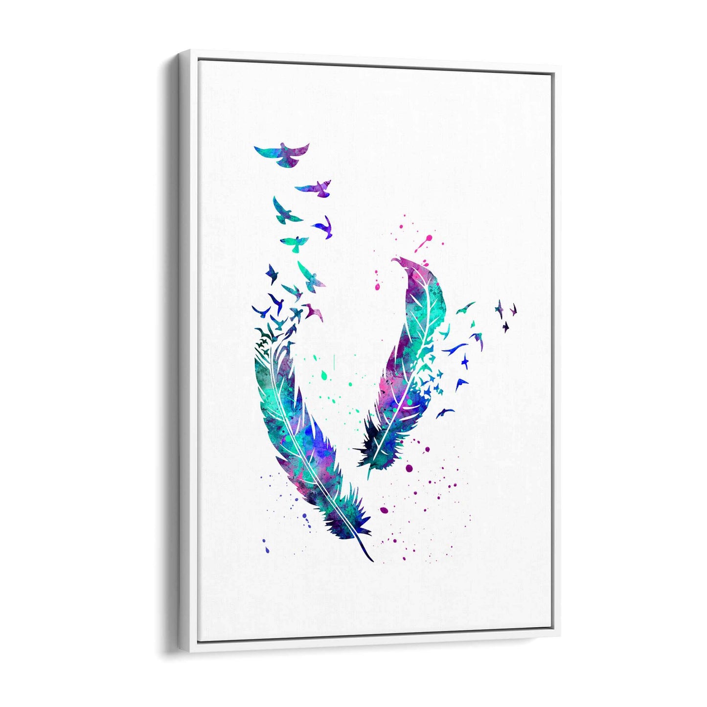 Feather Painting Colourful Bird Wall Art #2 - The Affordable Art Company