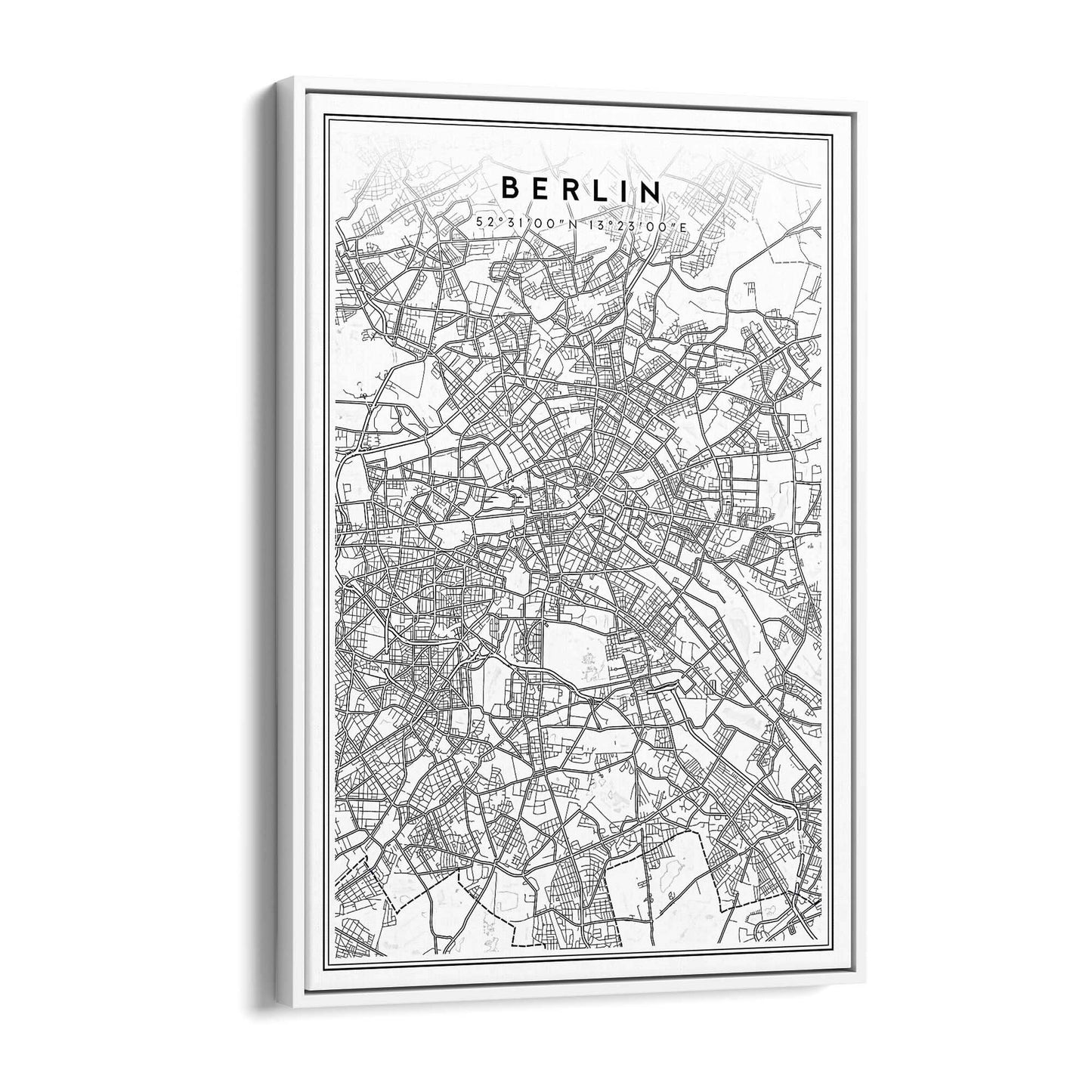 Berlin Germany Minimal Map Travel Wall Art - The Affordable Art Company