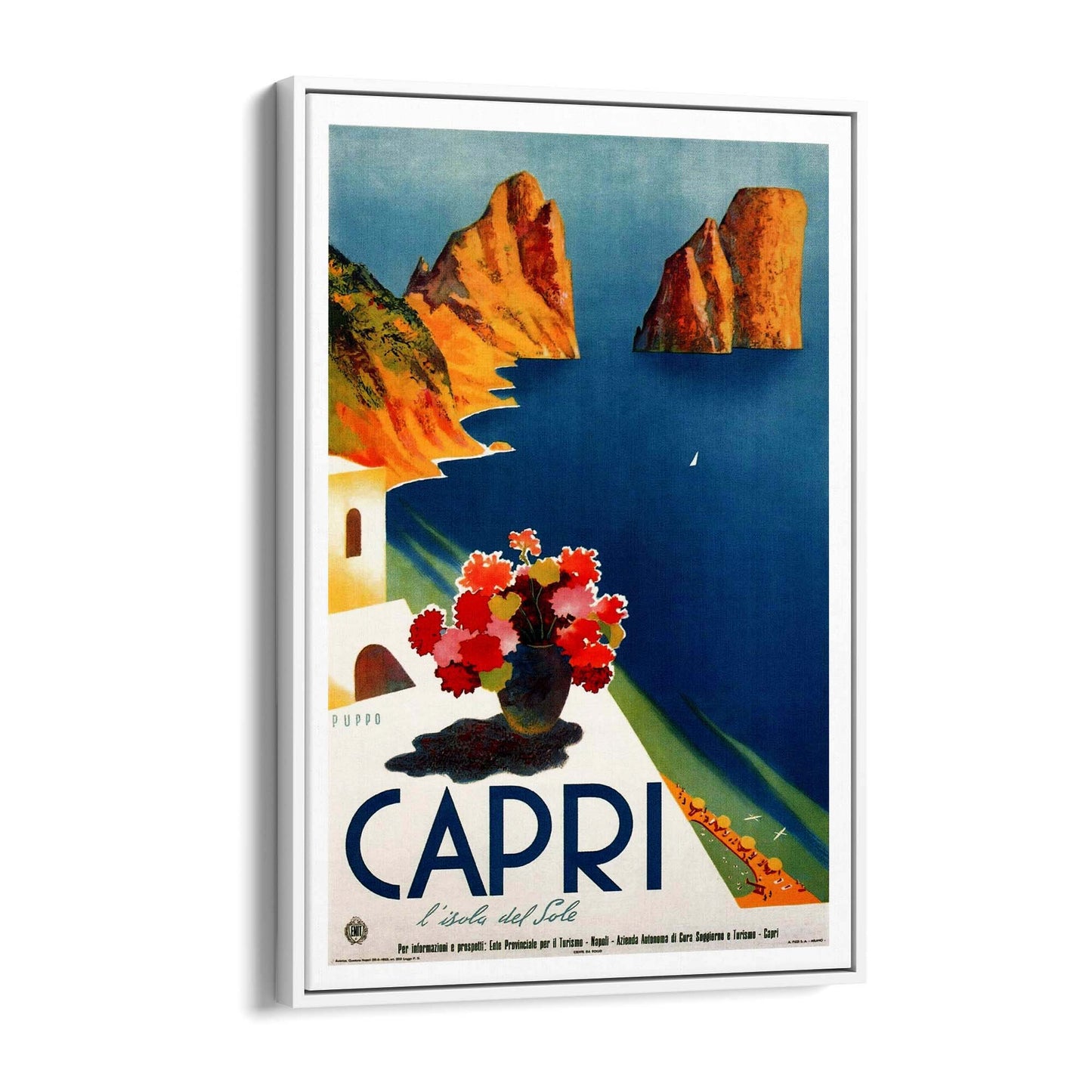 Capri, Italy Vintage Travel Italian Coastal Wall Art - The Affordable Art Company