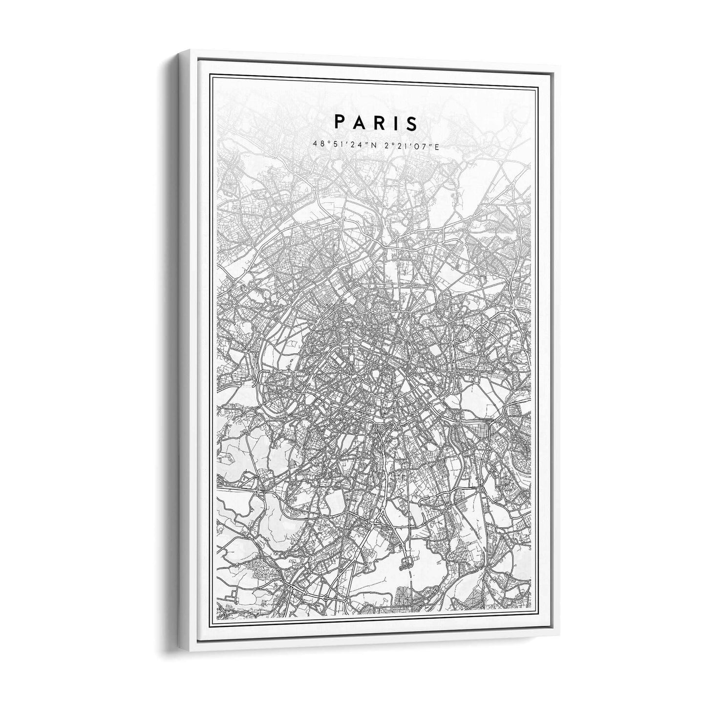 Paris France Minimal Map Travel Wall Art - The Affordable Art Company