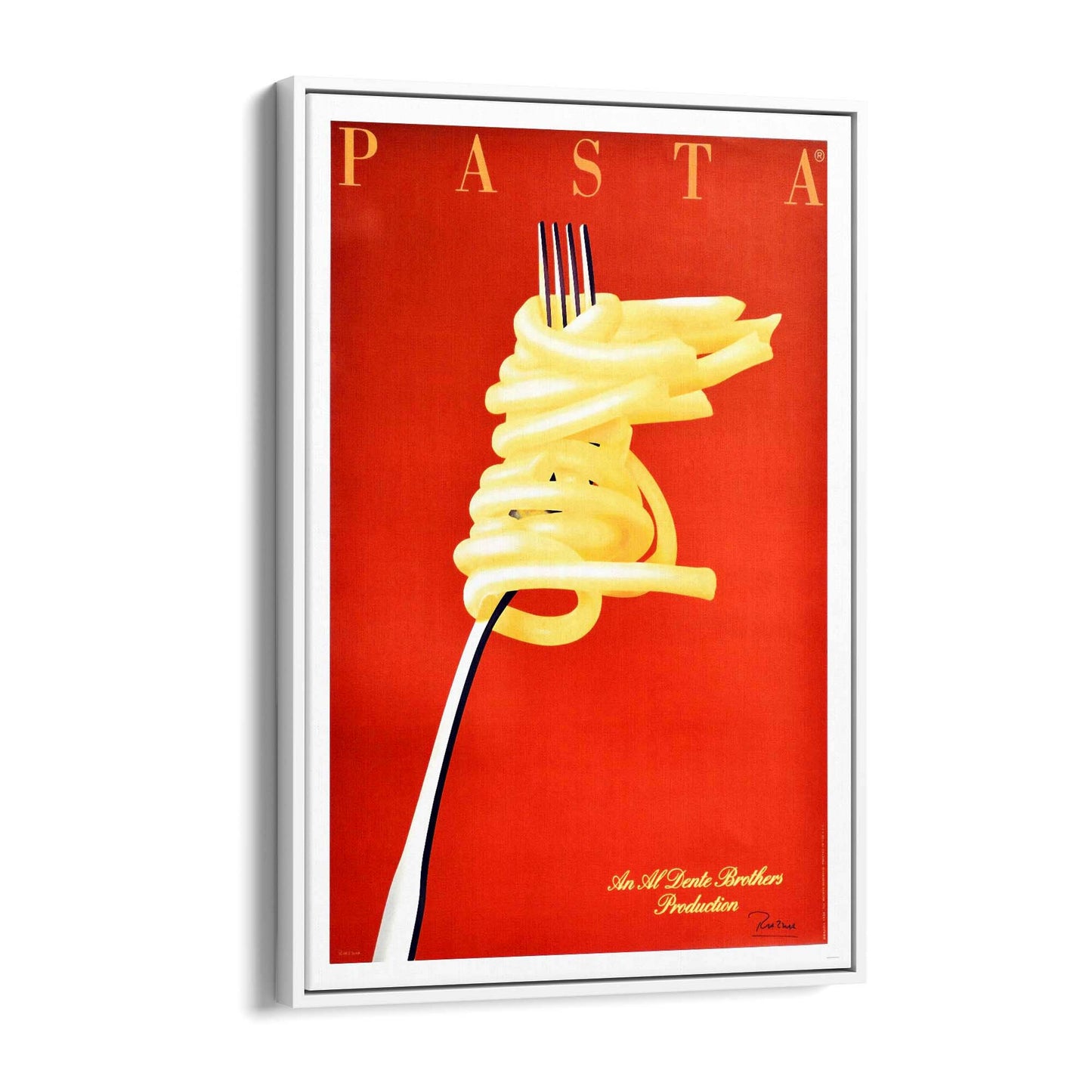 Red Italian Pasta Vintage Advert Restaurant Wall Art - The Affordable Art Company