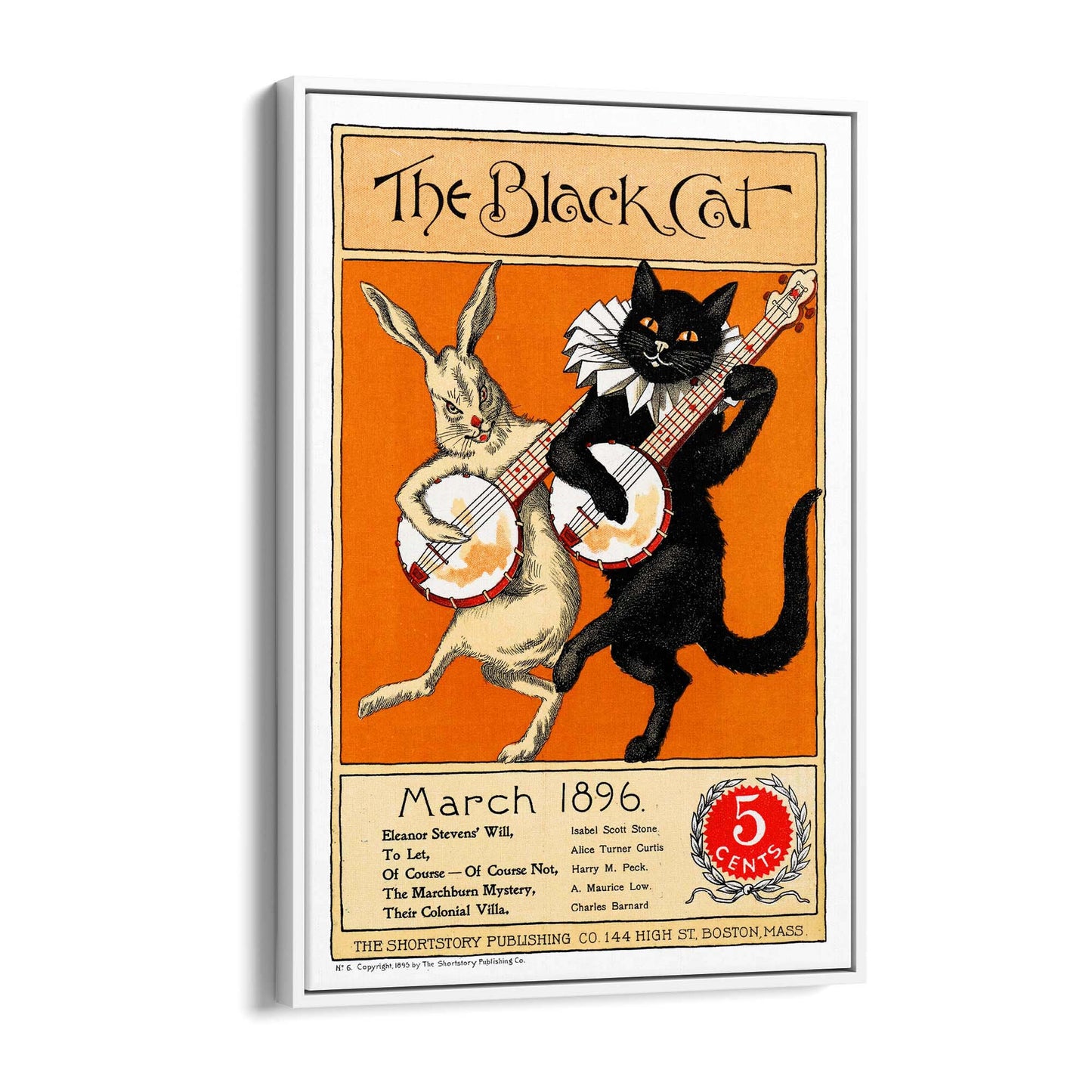 The Black Cat Vintage Cafe Advert Wall Art - The Affordable Art Company