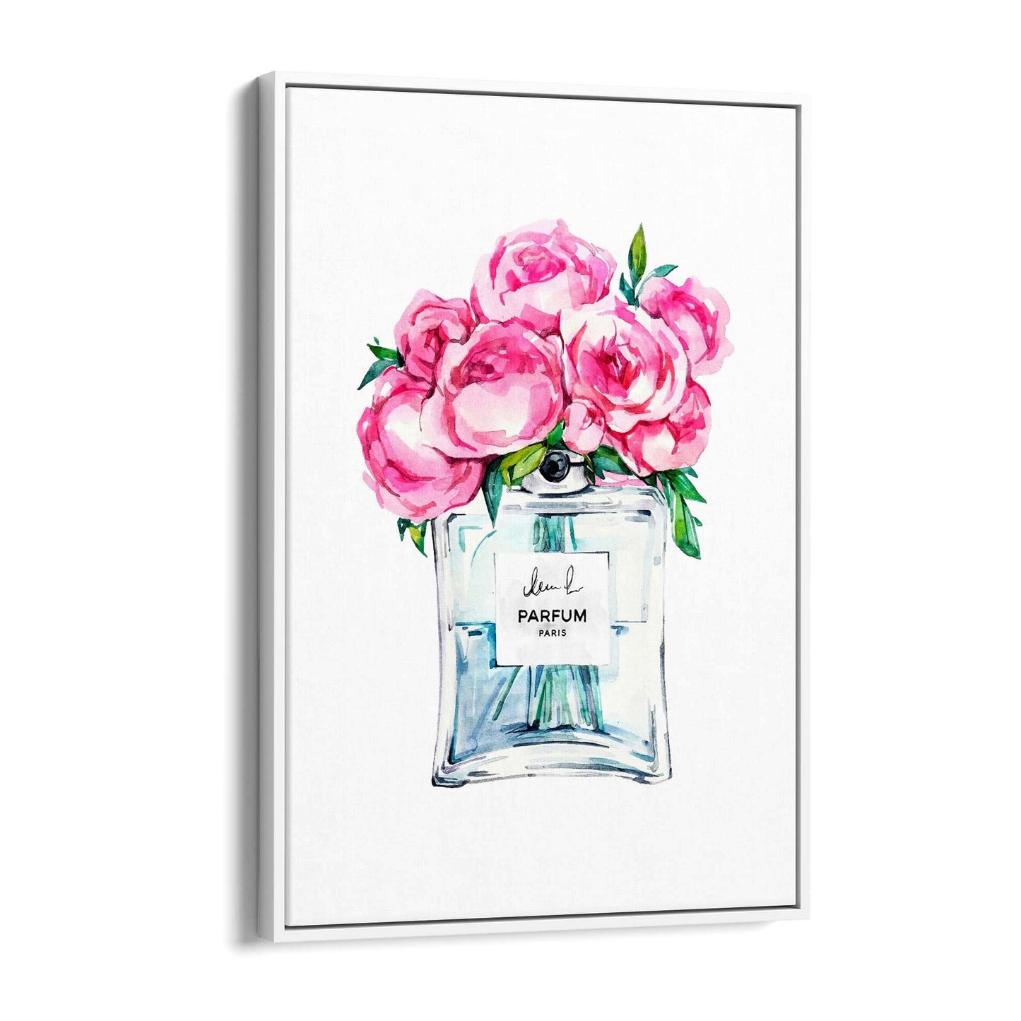 Pink Floral Perfume Bottle Fashion Flowers Wall Art #8 - The Affordable Art Company