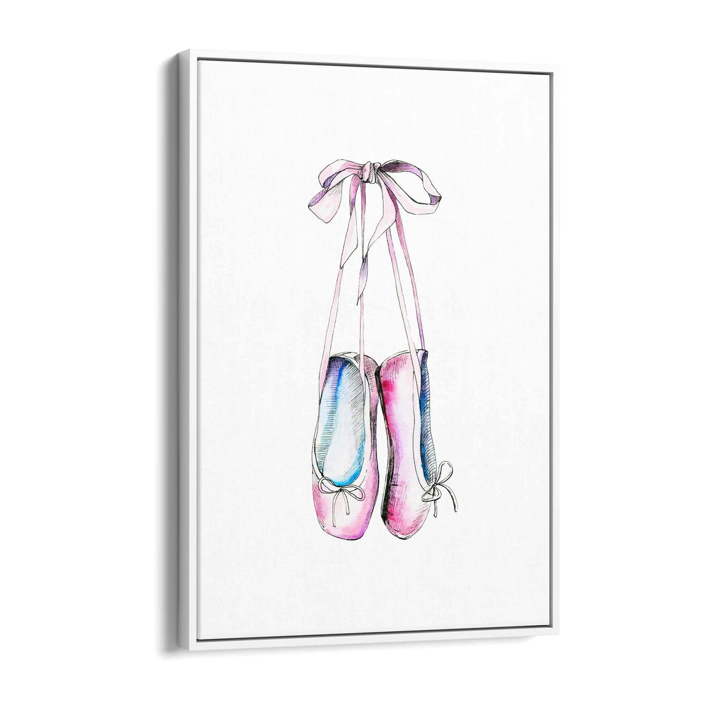 Cute Ballet Shoes Girls Bedroom Pink Wall Art - The Affordable Art Company