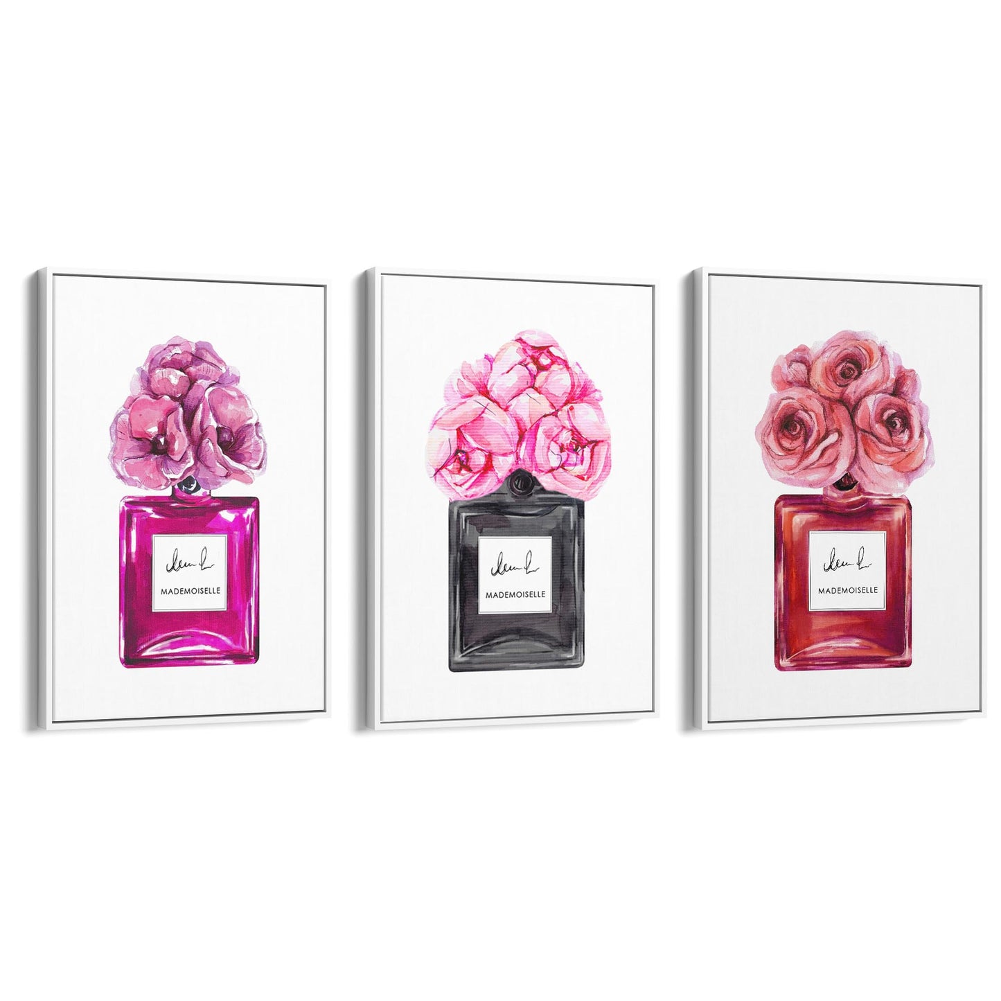 Set of Perfume Bottle Fashion Bedroom Wall Art #2 - The Affordable Art Company