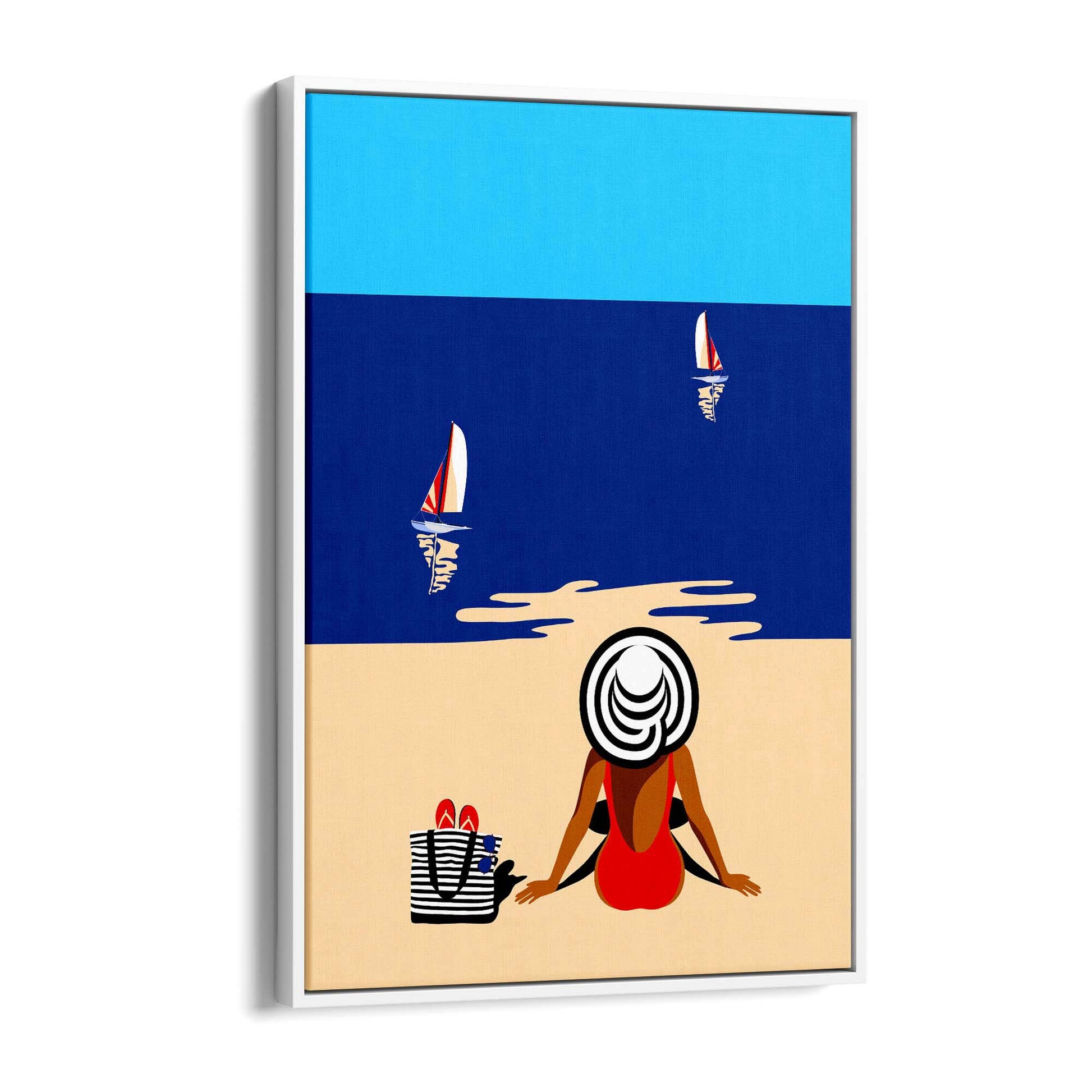 Retro Summer Beach Coastal Fashion Wall Art #5 - The Affordable Art Company